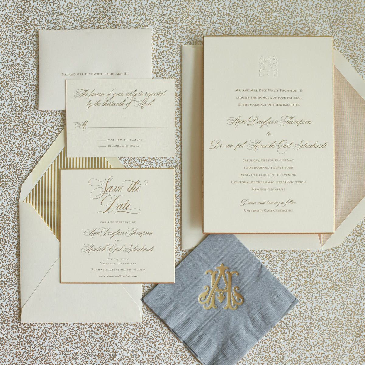 Signature Engraved Wedding Invitation