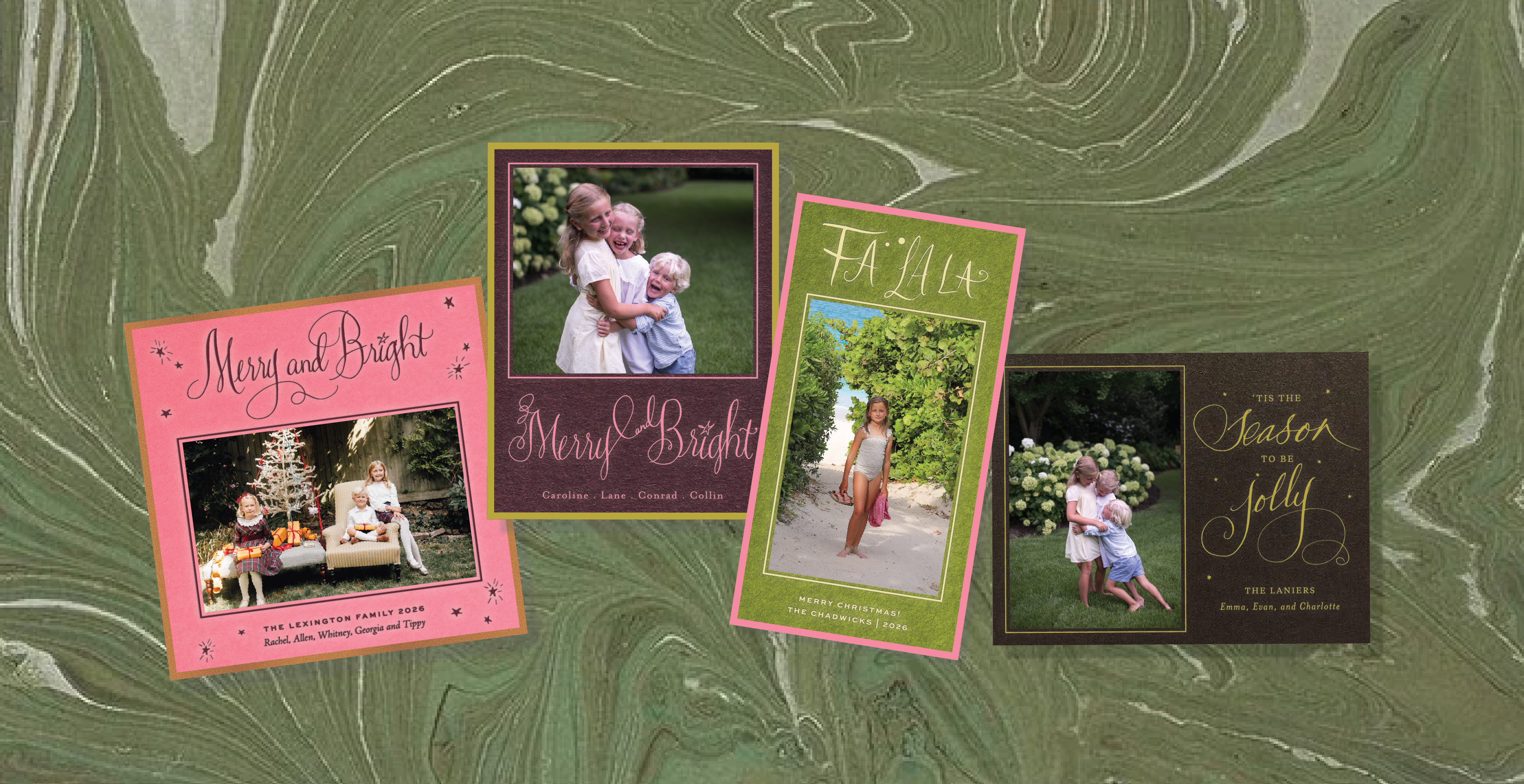 Merry & Playful Engraved Holiday Photo Cards