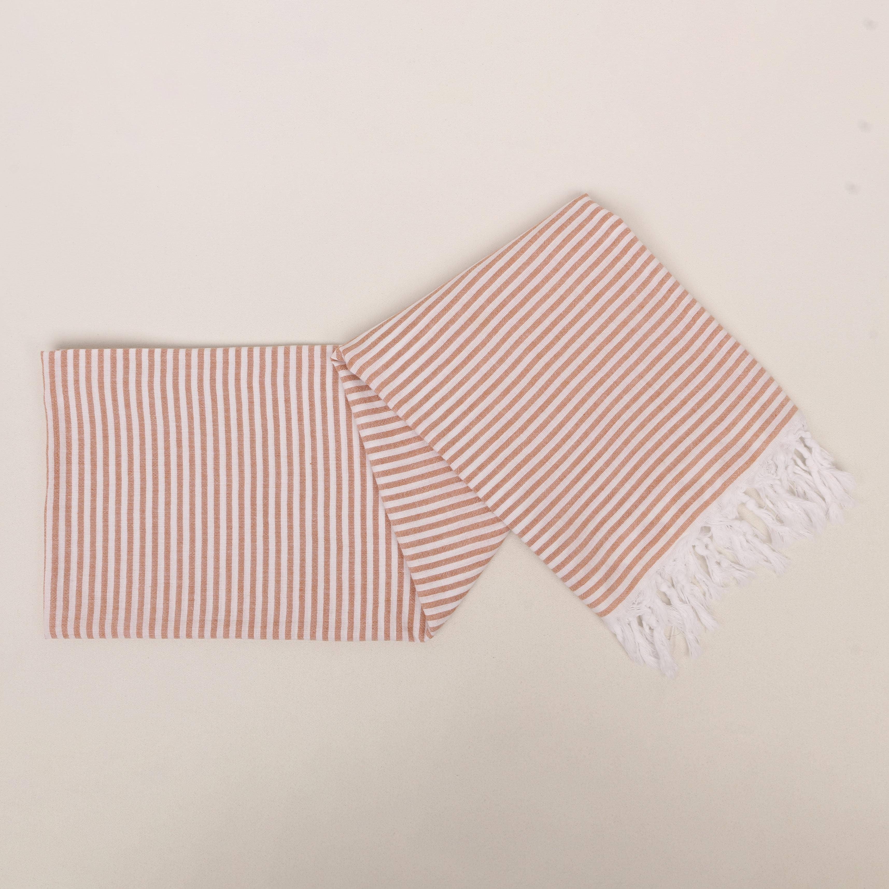 Striped Colorful Turkish Cotton Peshtemal Towel: Mint / Beach Towel