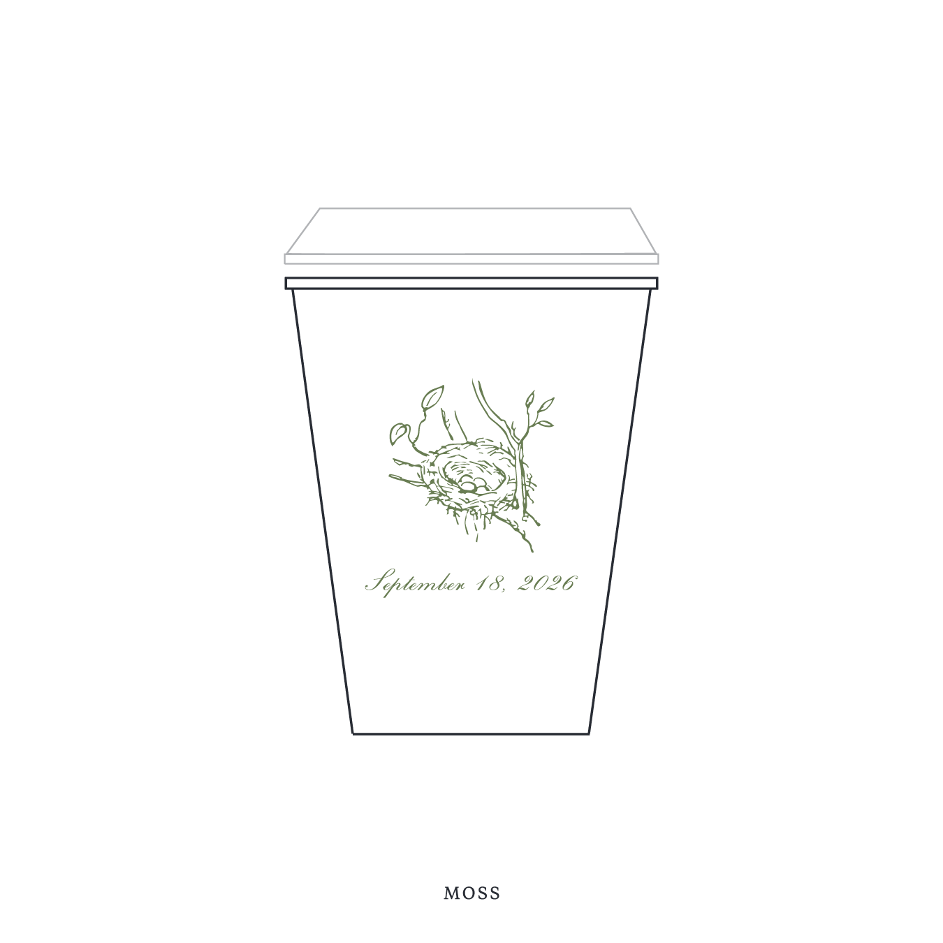 Surrey Motif Paper Cup | 12 oz with Lid