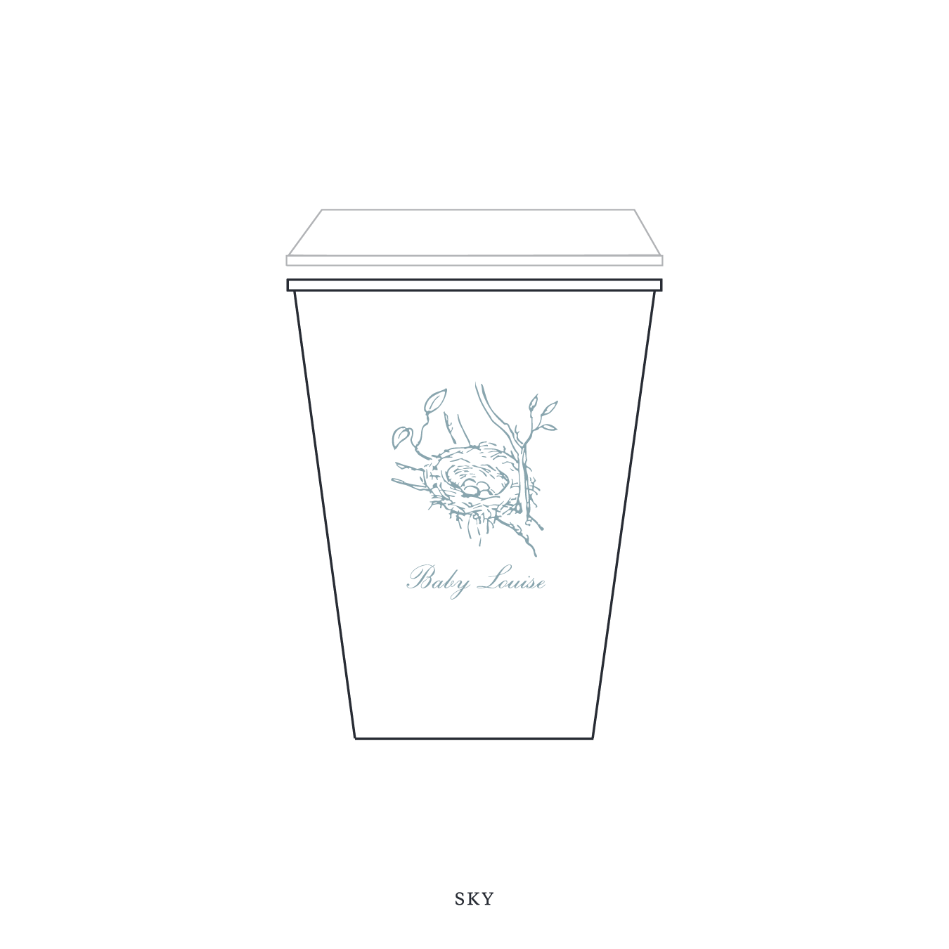 Surrey Motif Paper Cup | 12 oz with Lid