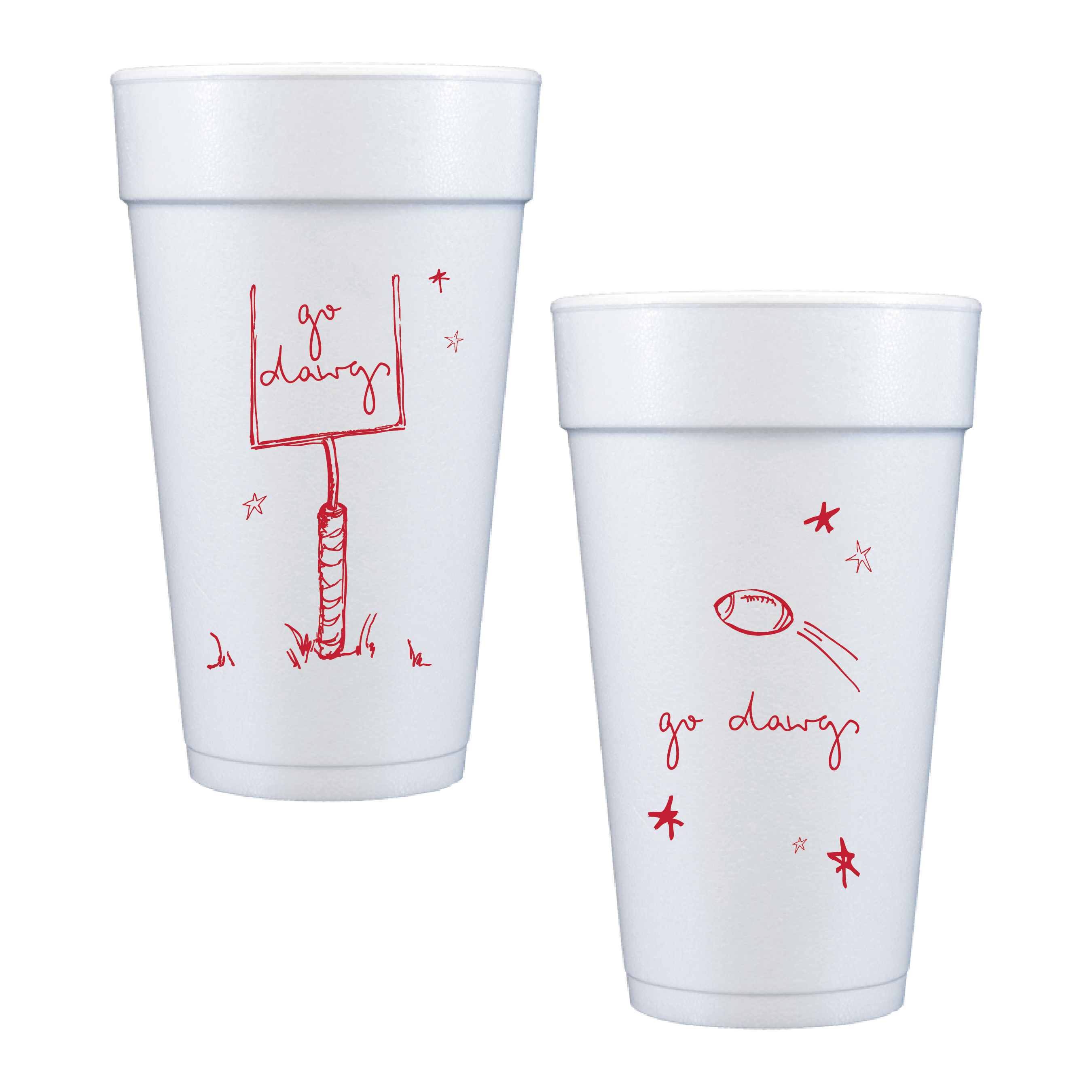 Red Go Dawgs Game Day Cups