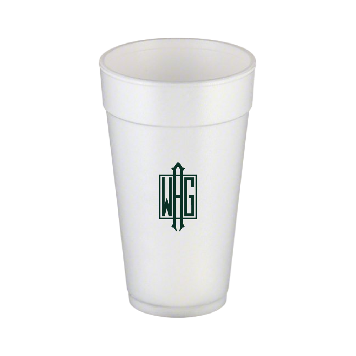 Bancroft Interlocking Monogram Personalized 20 oz Foam Cups