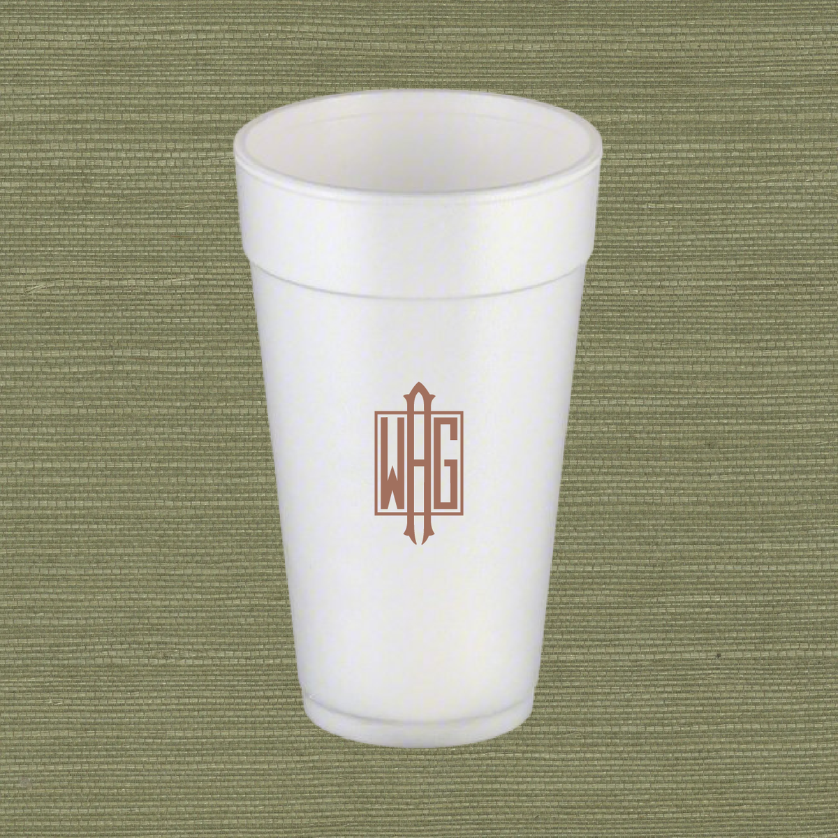 Bancroft Interlocking Monogram Personalized 20 oz Foam Cups