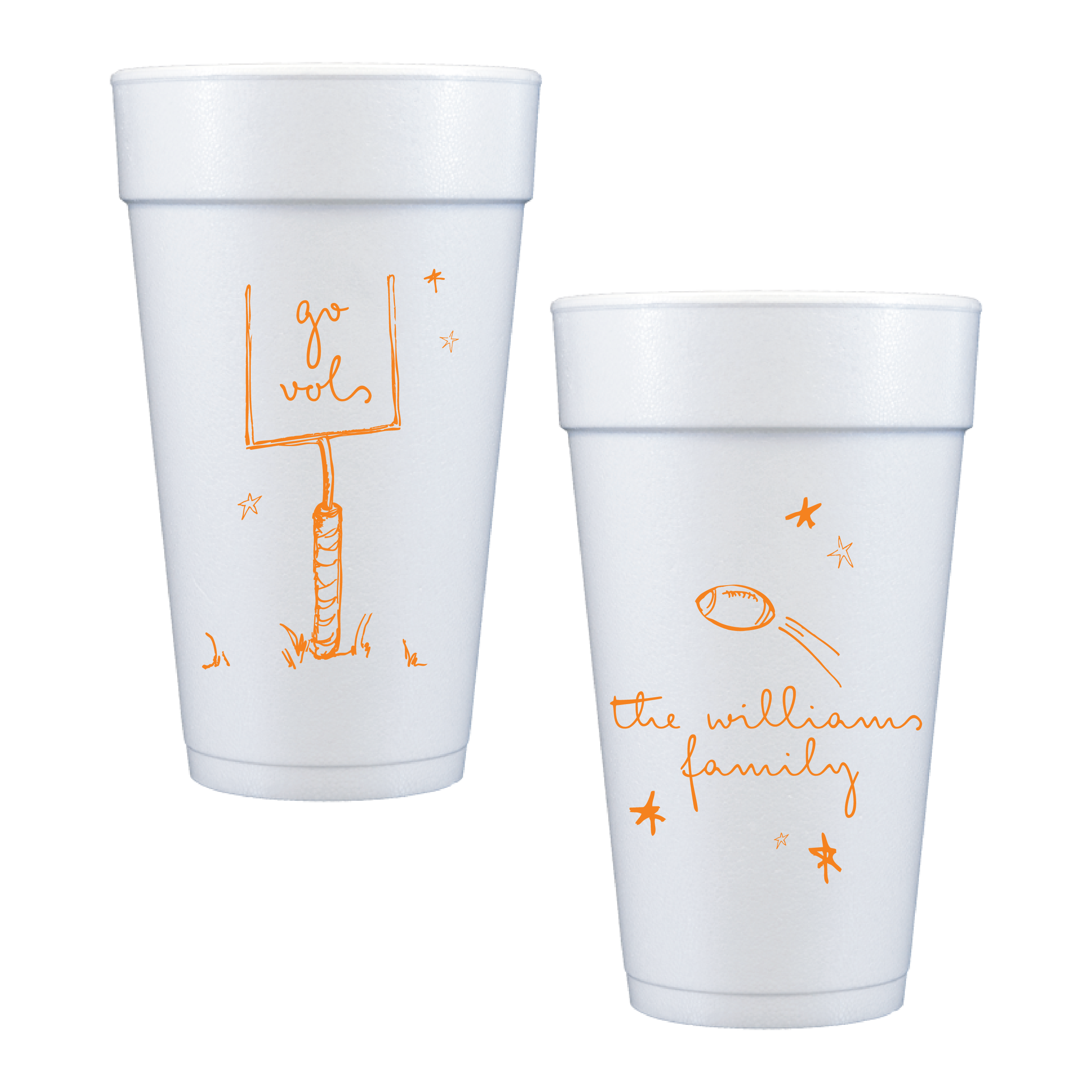 Personalized Go Vols Game Day Cups