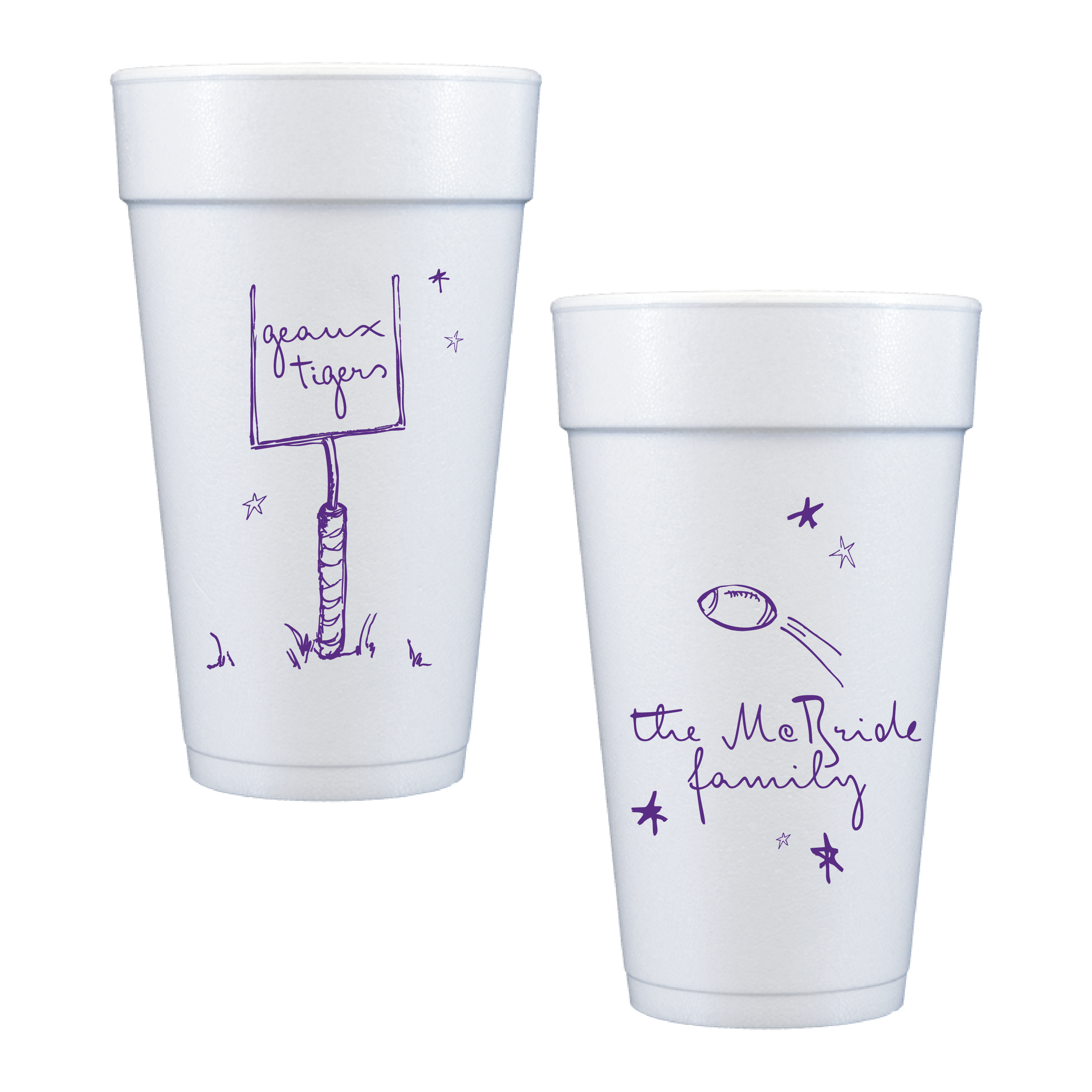 Personalized Geaux Tigers Game Day Cups