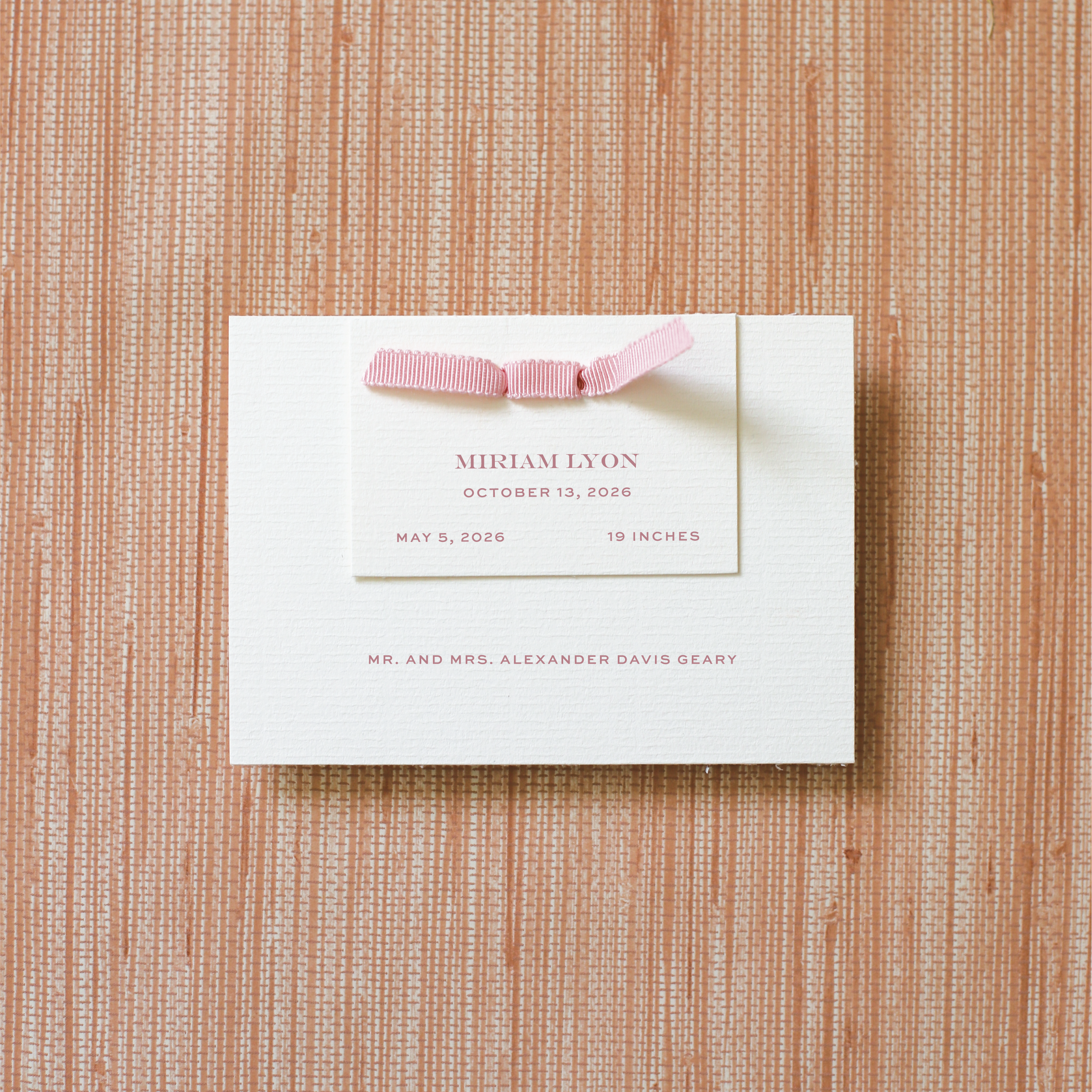 Hampstead Layered Birth Announcement