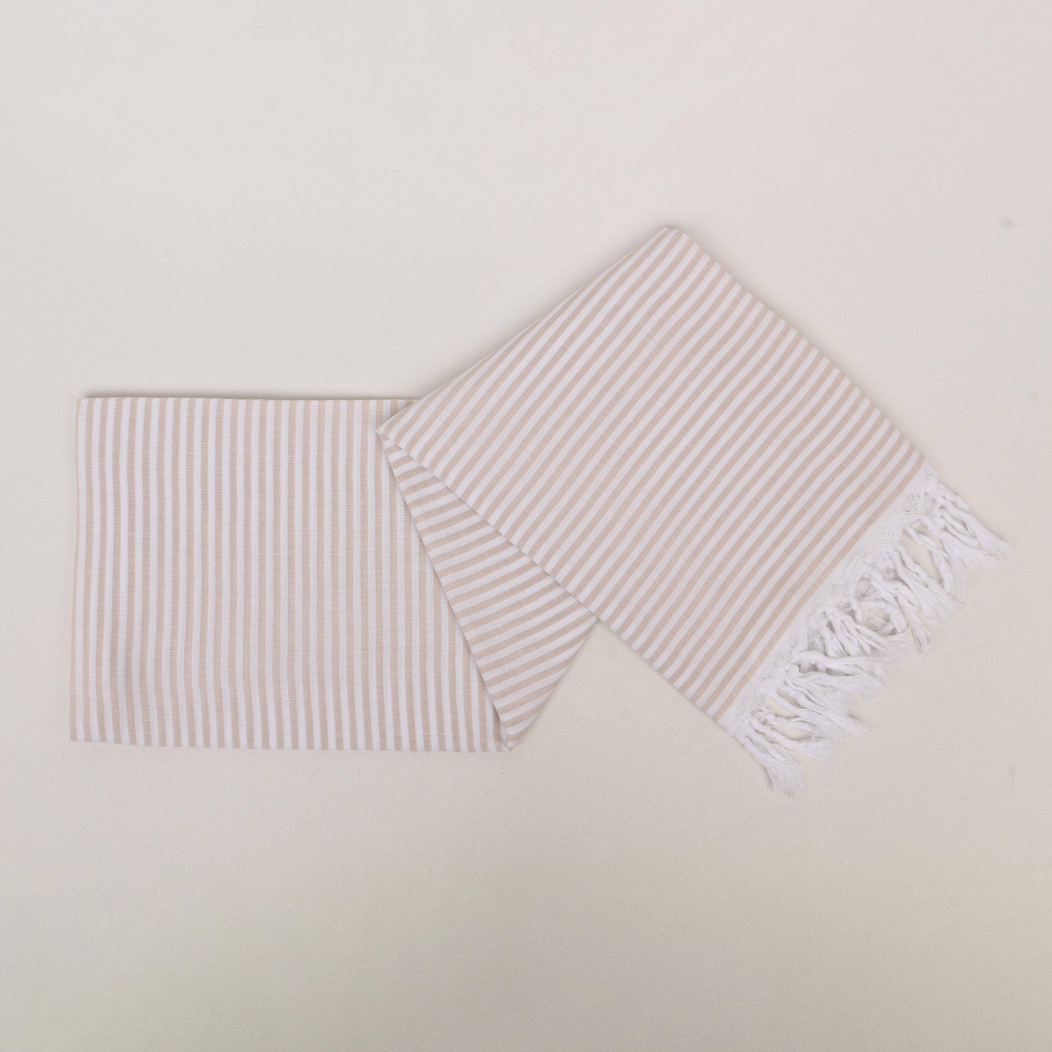 Striped Colorful Turkish Cotton Peshtemal Towel: Mint / Beach Towel