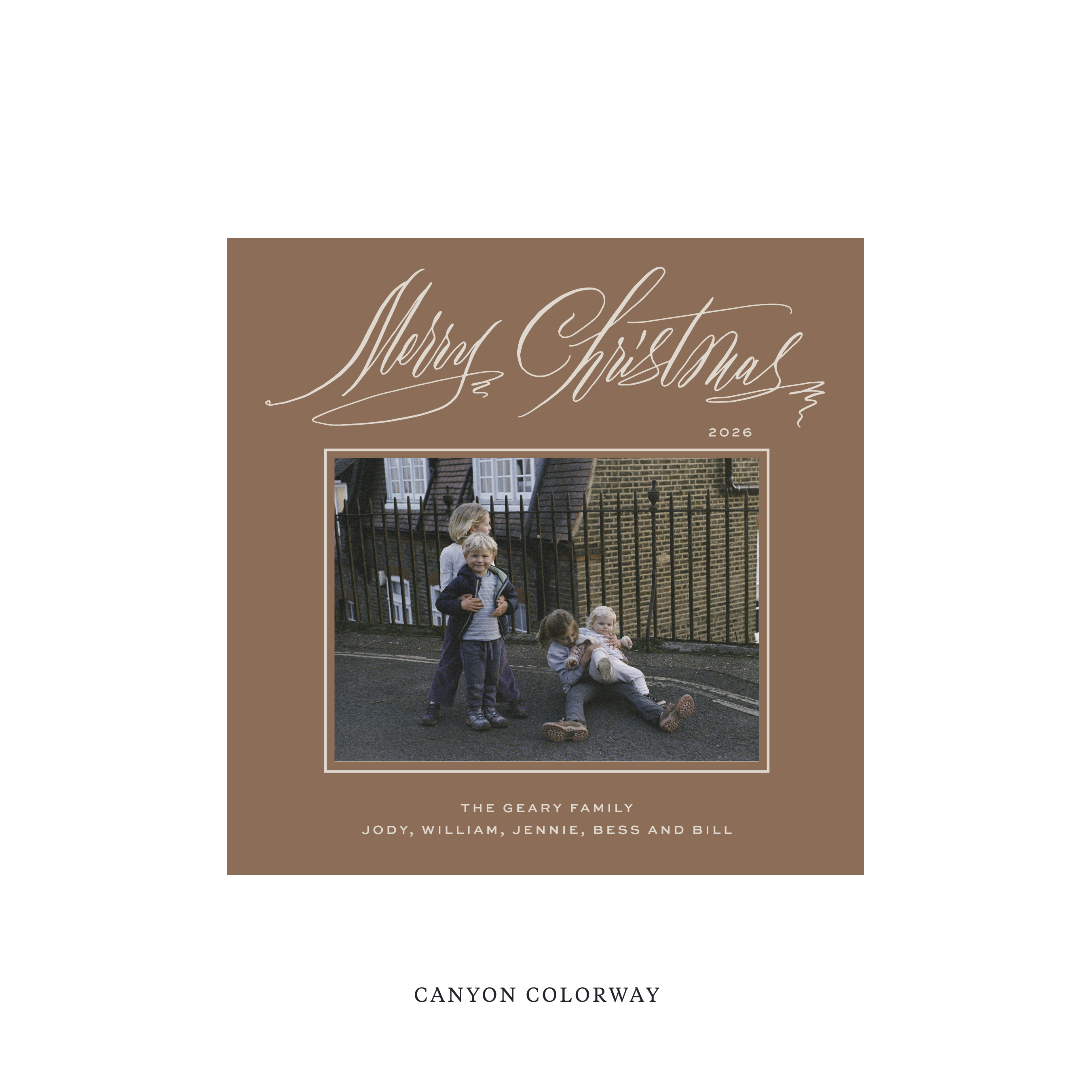 Aldridge Classic Flat Print Holiday Card, Square