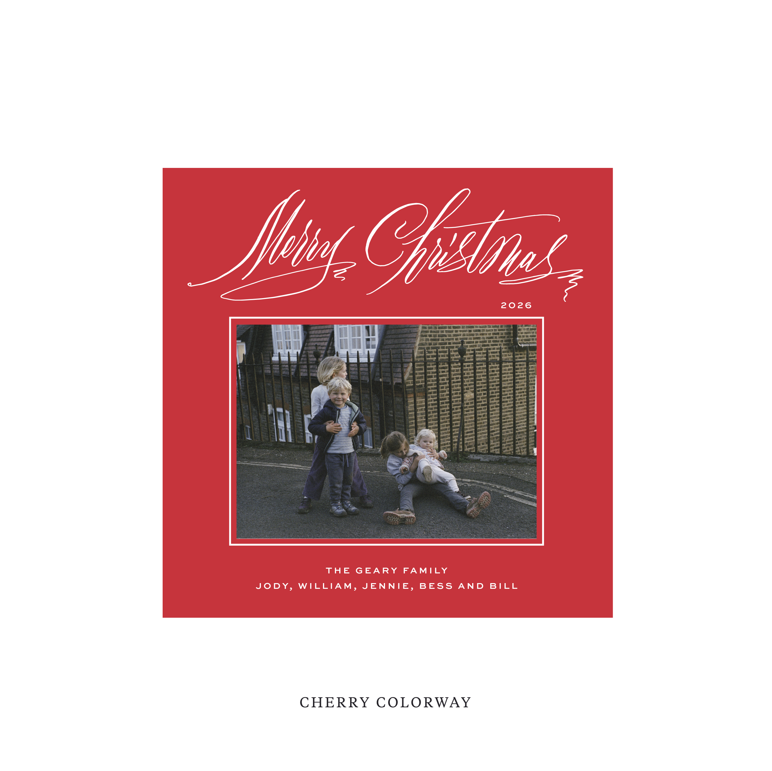 Aldridge Classic Flat Print Holiday Card, Square