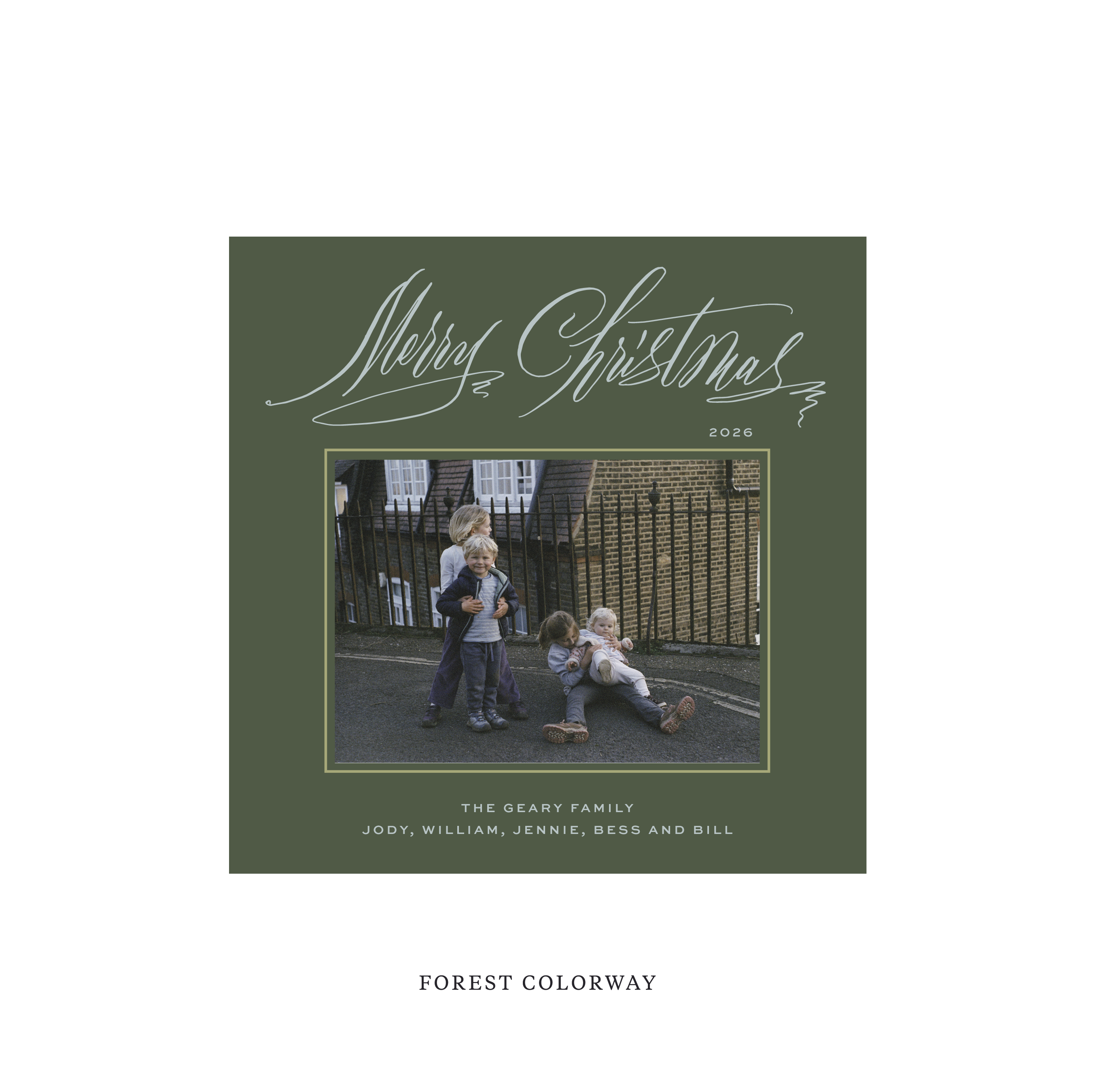 Aldridge Classic Flat Print Holiday Card, Square