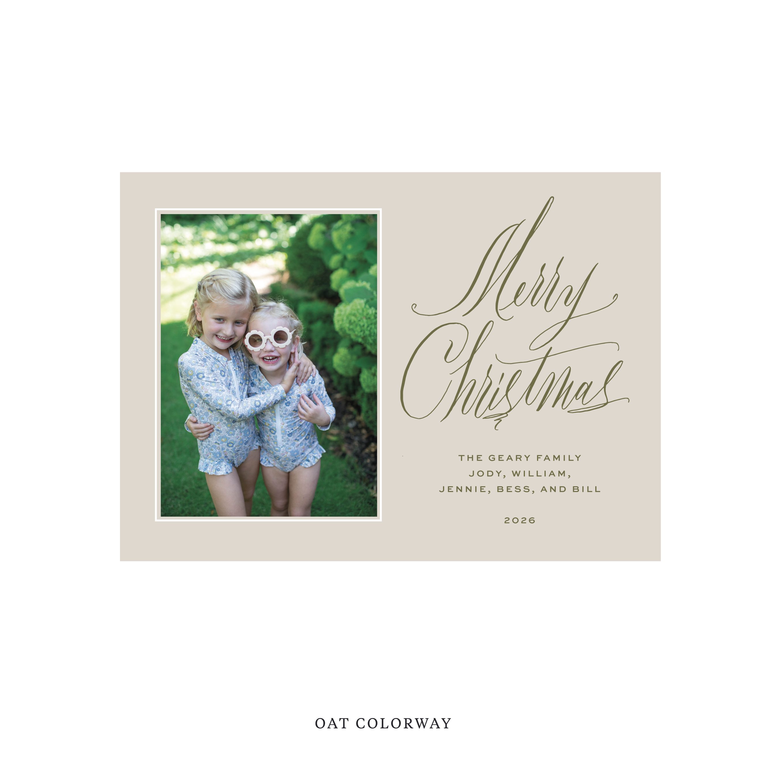 Aldridge Classic Flat Print Holiday Card, Medium