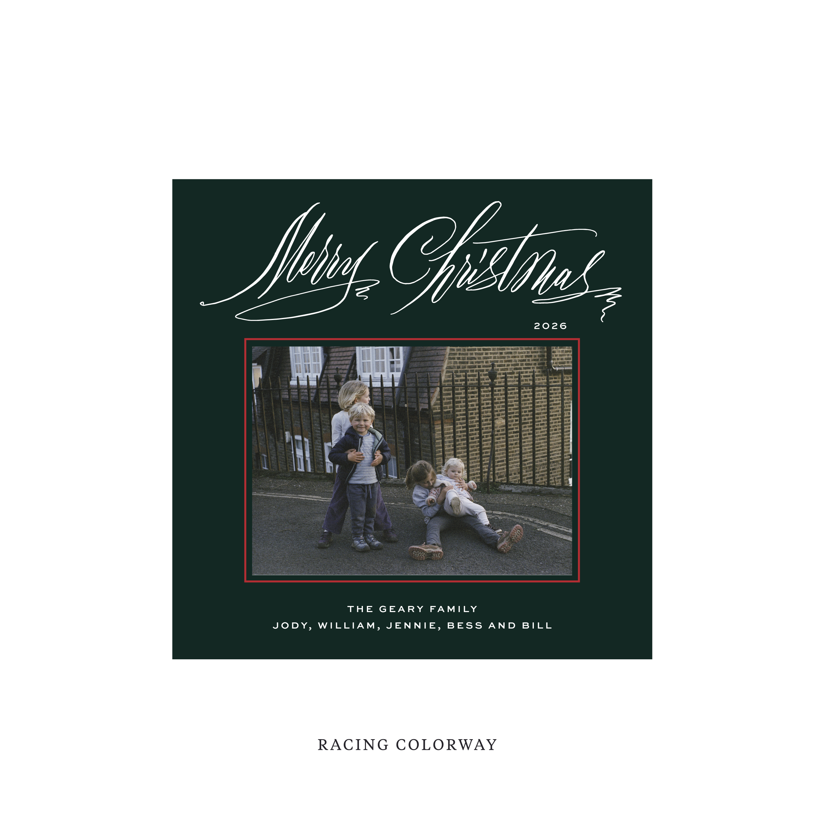 Aldridge Classic Flat Print Holiday Card, Square