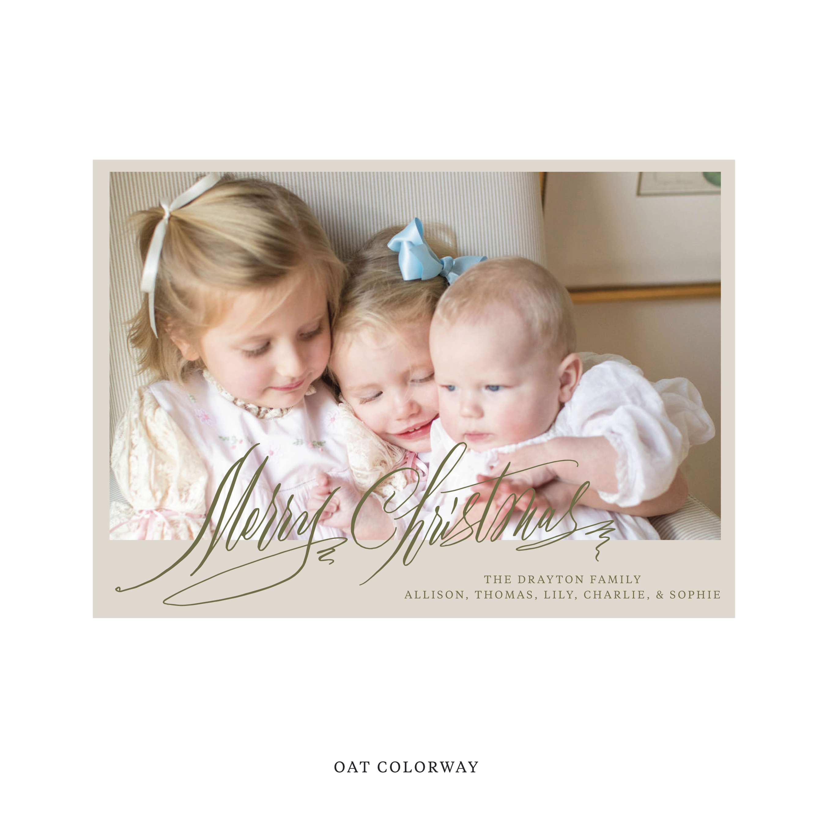 Celebrate the season with the Aldridge Merry Christmas Holiday Card by Stovall Collection. Featuring original hand-lettered artwork, this luxury personalized photo mount holiday card is available in 22 thoughtfully curated flat printing colorways.