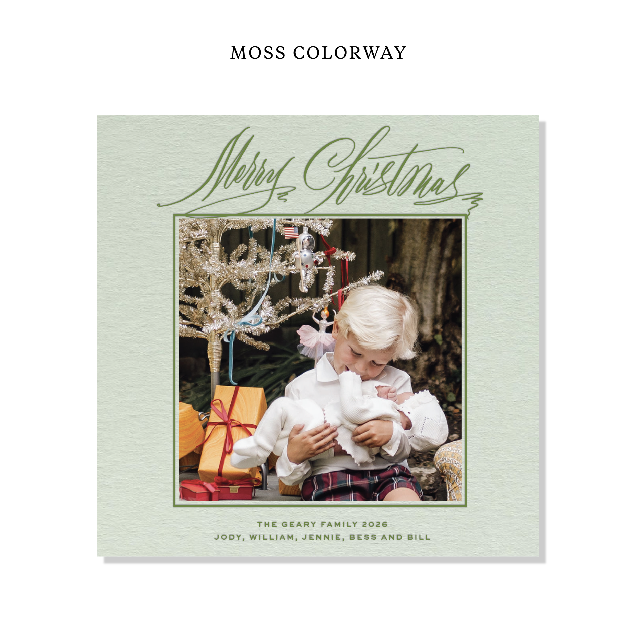 Aldridge Letterpress Holiday Card, Large Square (Colored Paper)