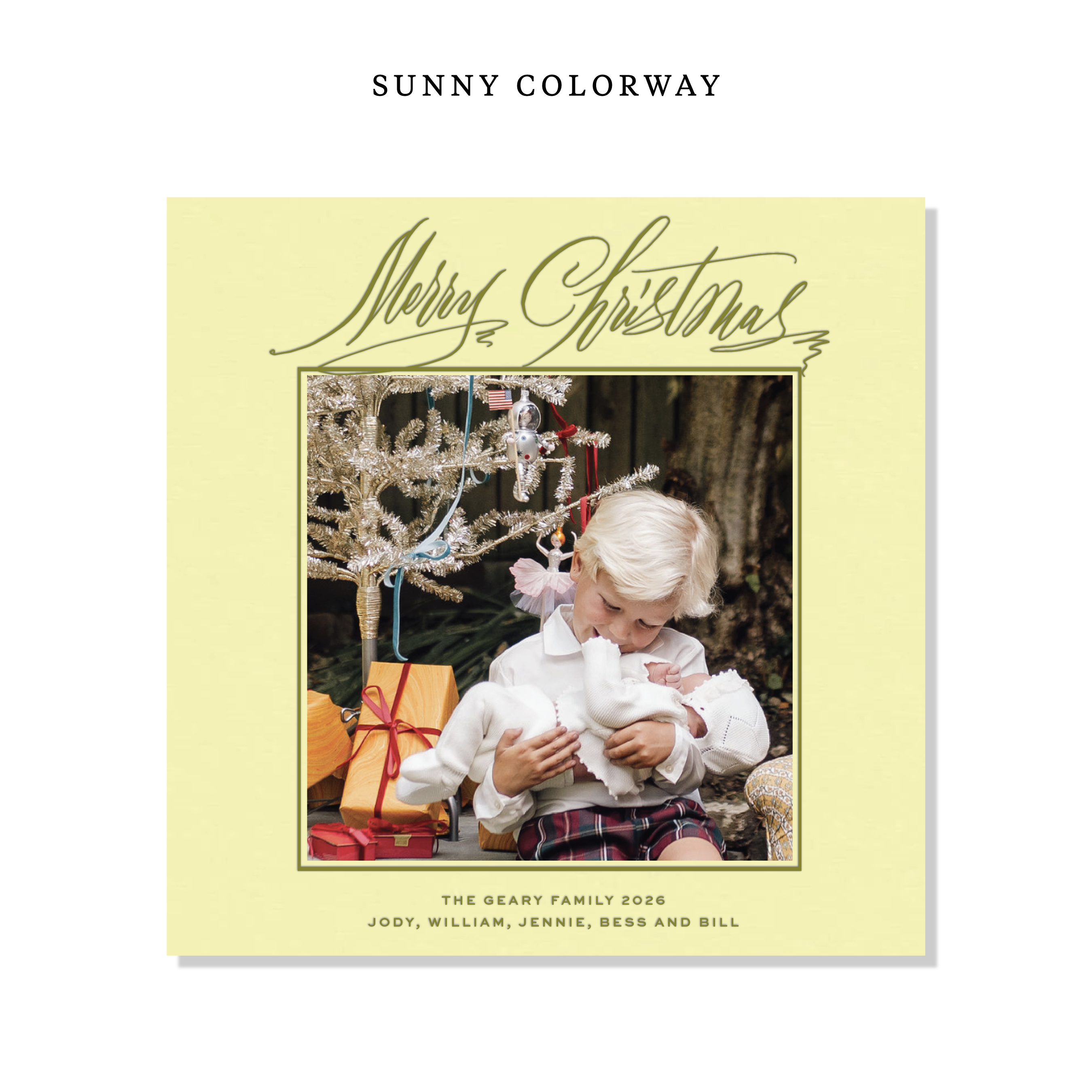 Aldridge Letterpress Holiday Card, Large Square (Colored Paper)