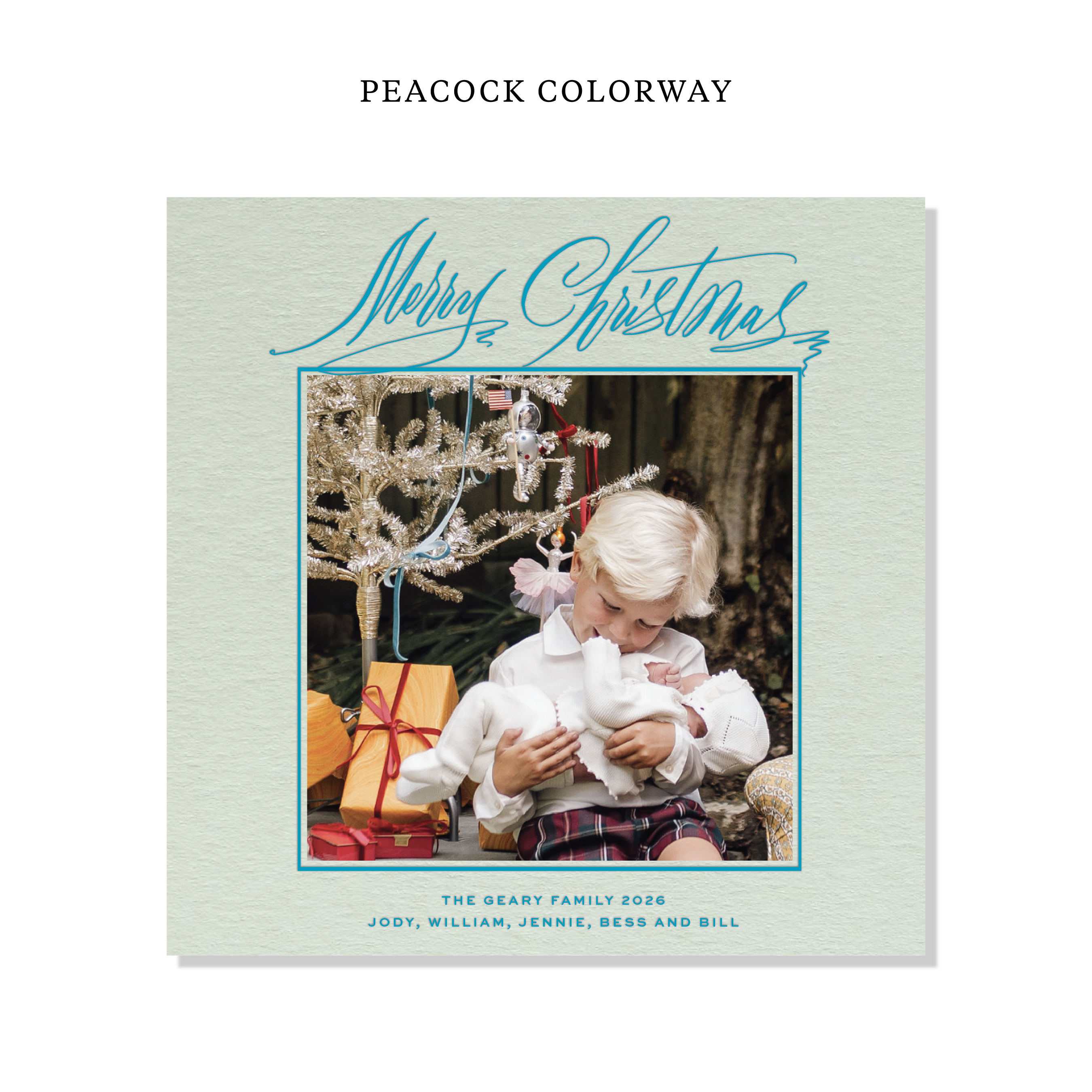 Aldridge Letterpress Holiday Card, Large Square (Colored Paper)