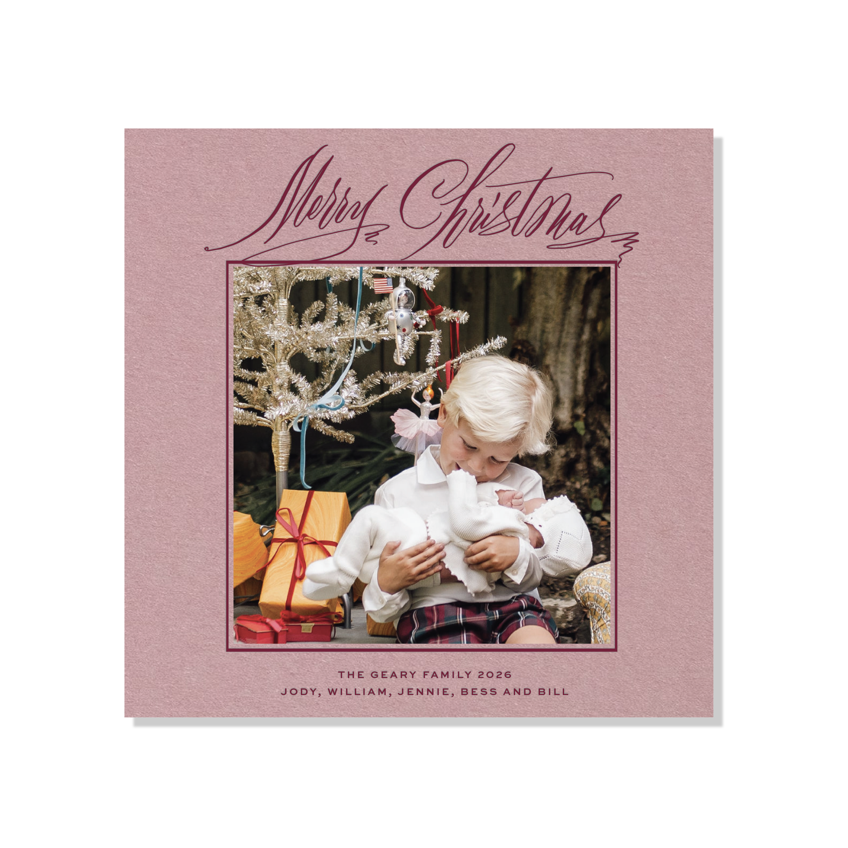 Aldridge Letterpress Holiday Card, Large Square (Colored Paper)