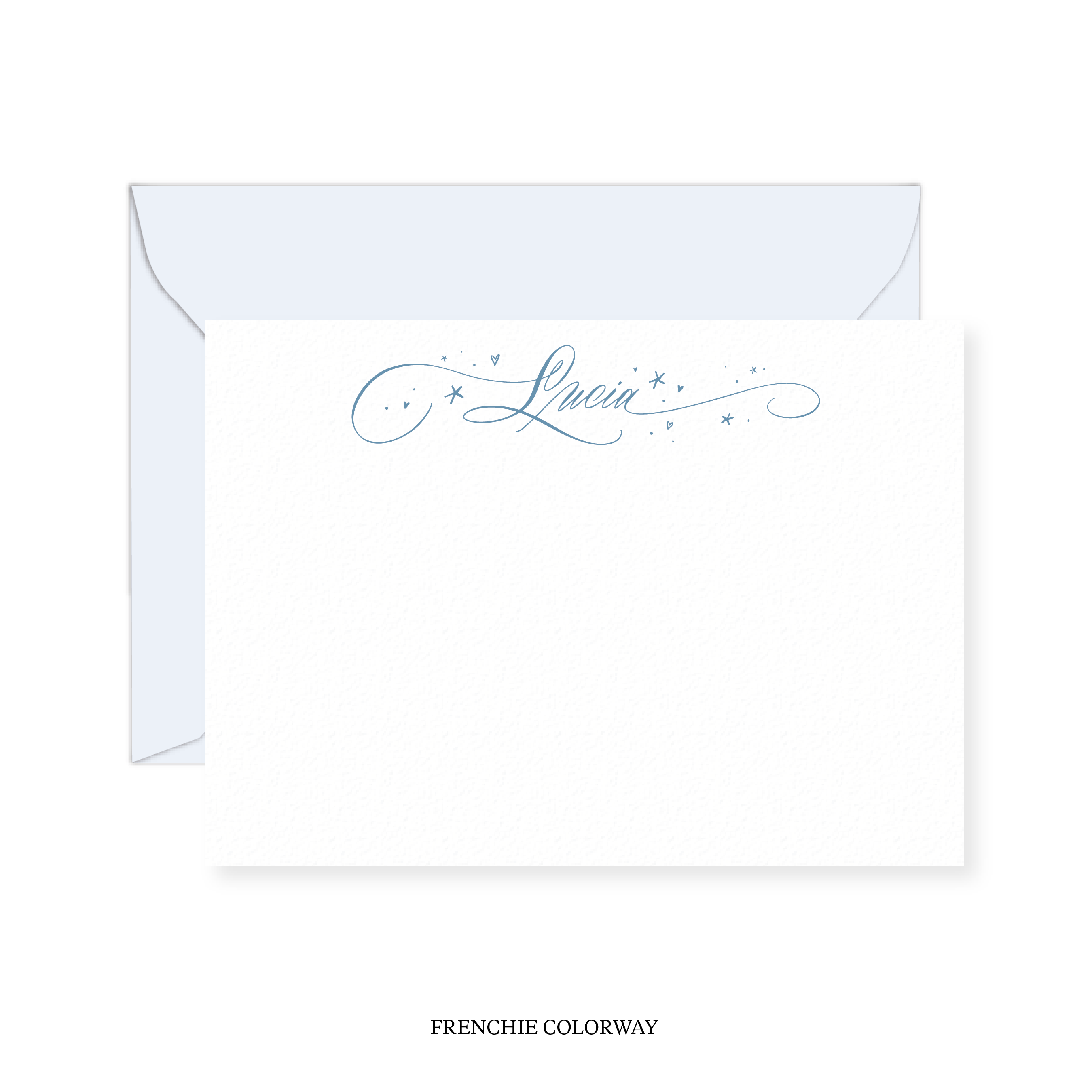 Allison with Hearts and Stars Calligraphy Classic Printed Note