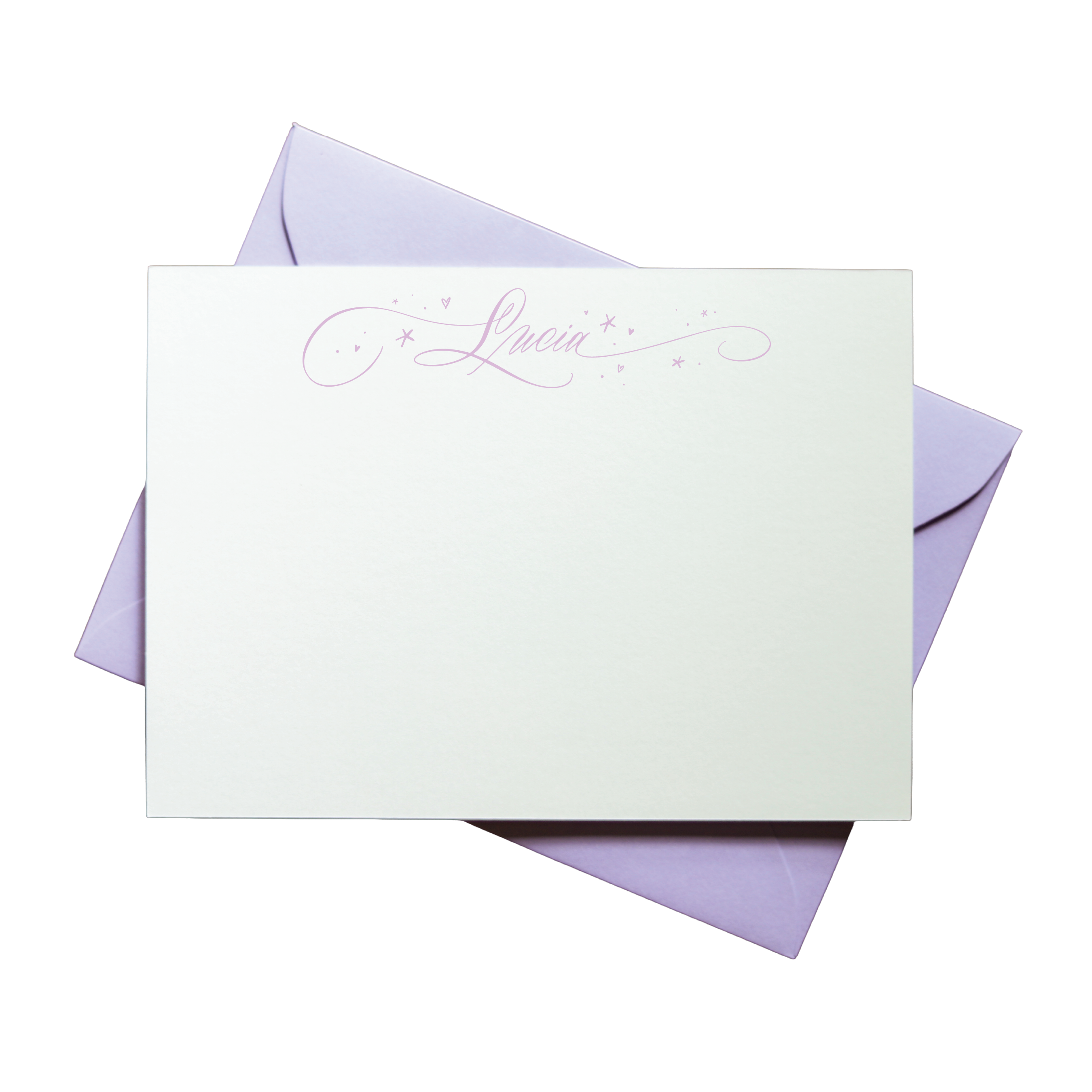 Allison with Hearts and Stars Calligraphy Classic Printed Note