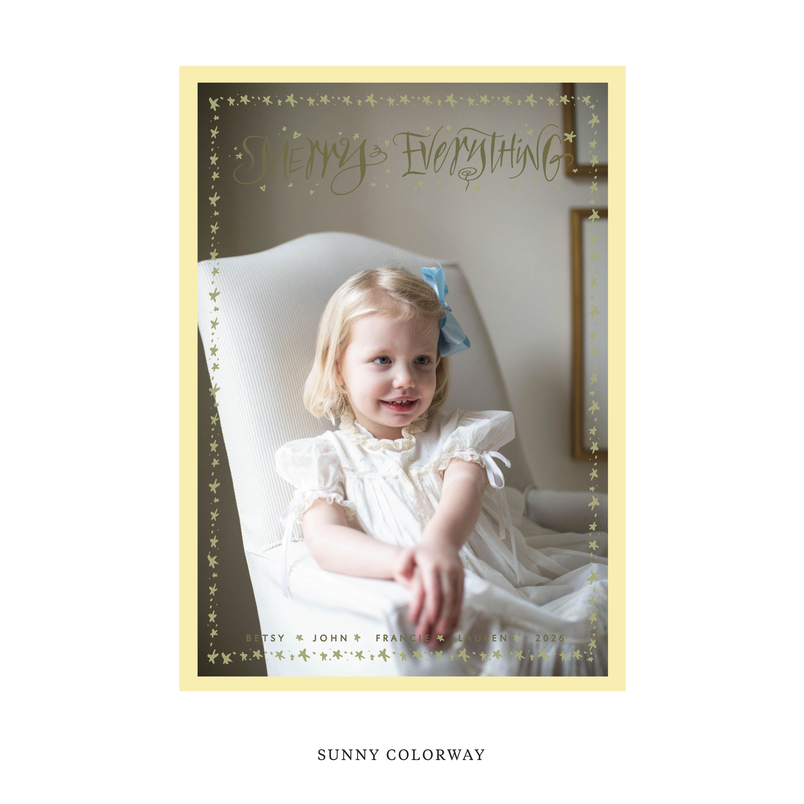 Celebrate the season with the Ansley "Merry Everything" Holiday Card by Stovall Collection. Featuring original hand-lettered artwork, this luxury personalized photo mount holiday card is available in 22 thoughtfully curated flat printing colorways.