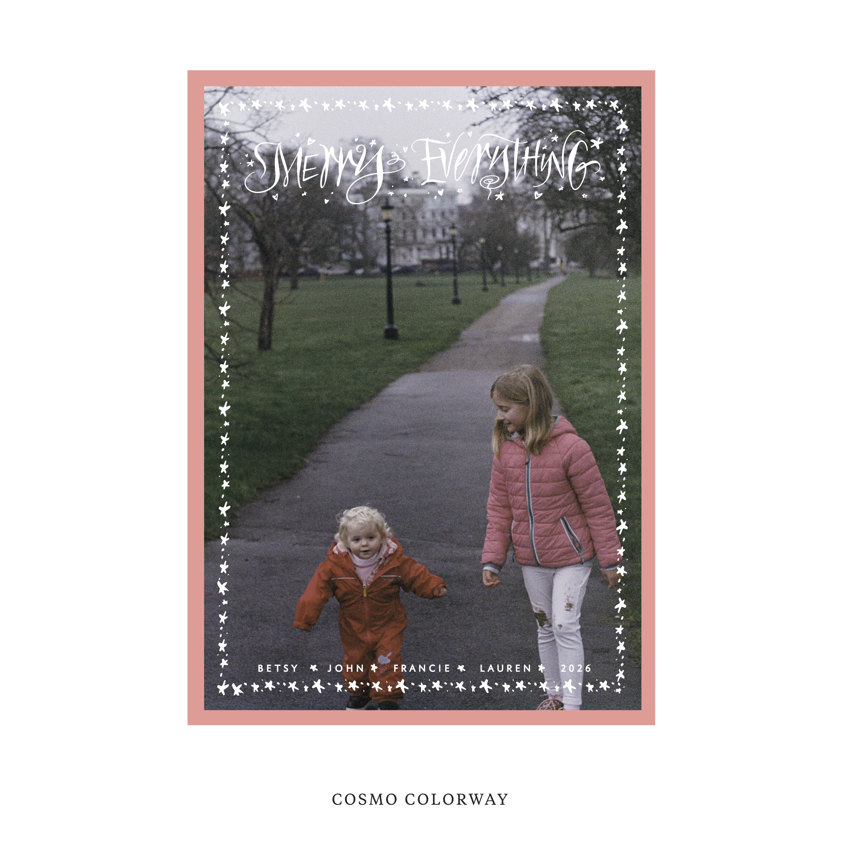 Celebrate the season with the Ansley "Merry Everything" Holiday Card by Stovall Collection. Featuring original hand-lettered artwork, this luxury personalized photo mount holiday card is available in 22 thoughtfully curated flat printing colorways.