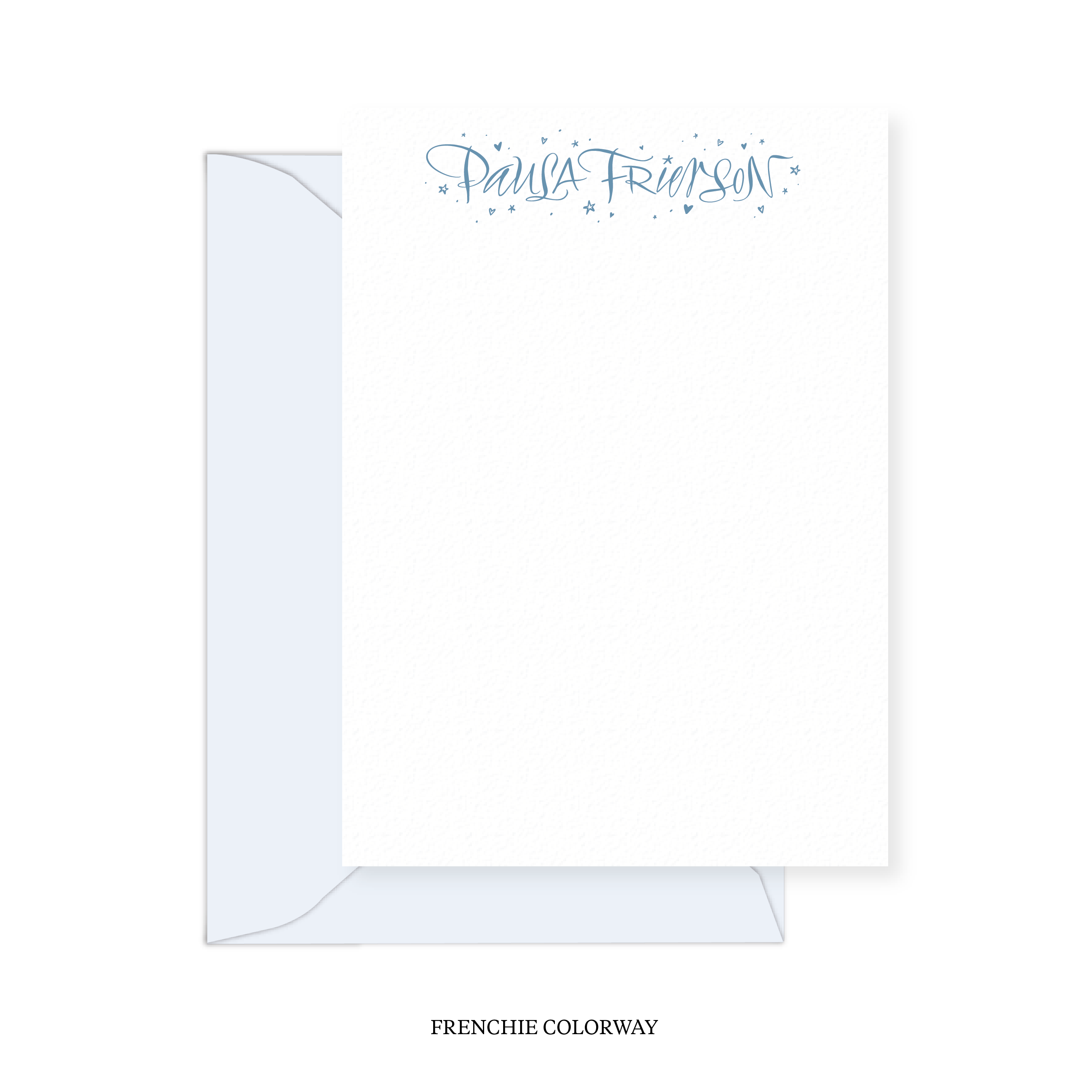 Ansley with Stars and Hearts Calligraphy Classic Printed Note