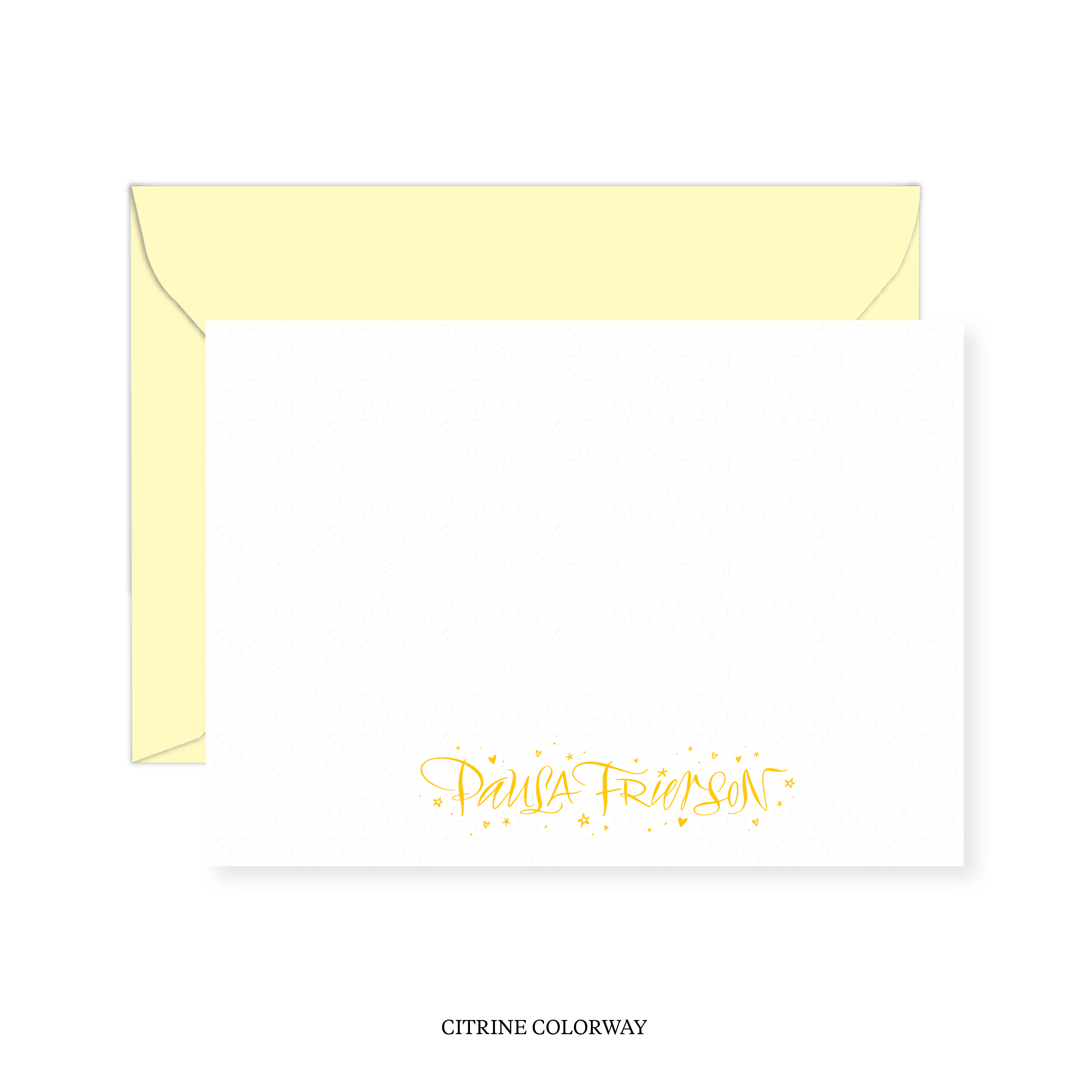 Ansley with Stars and Hearts Calligraphy Classic Printed Note