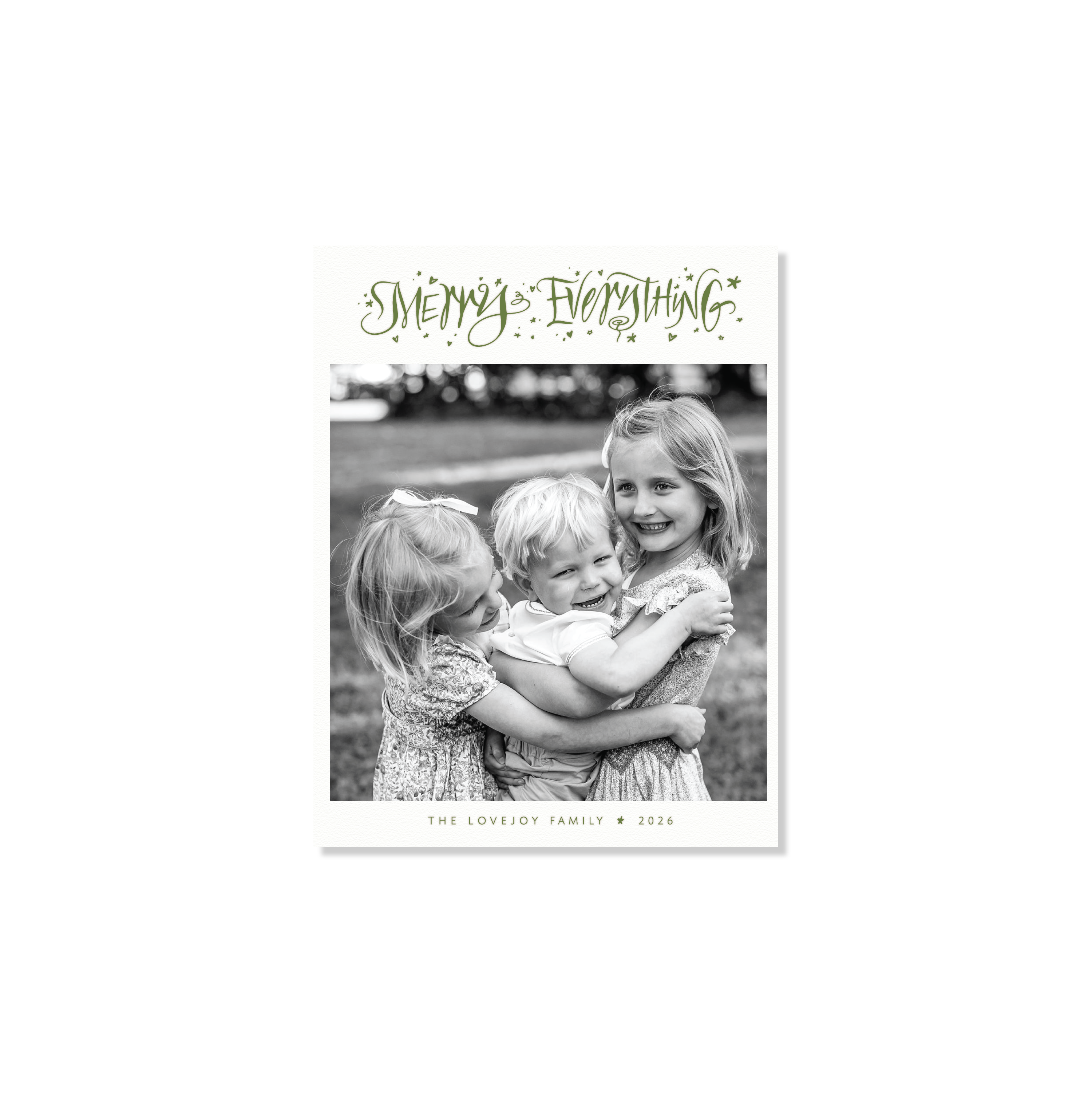 Ansley Letterpress Holiday Card, Small (White Paper) II
