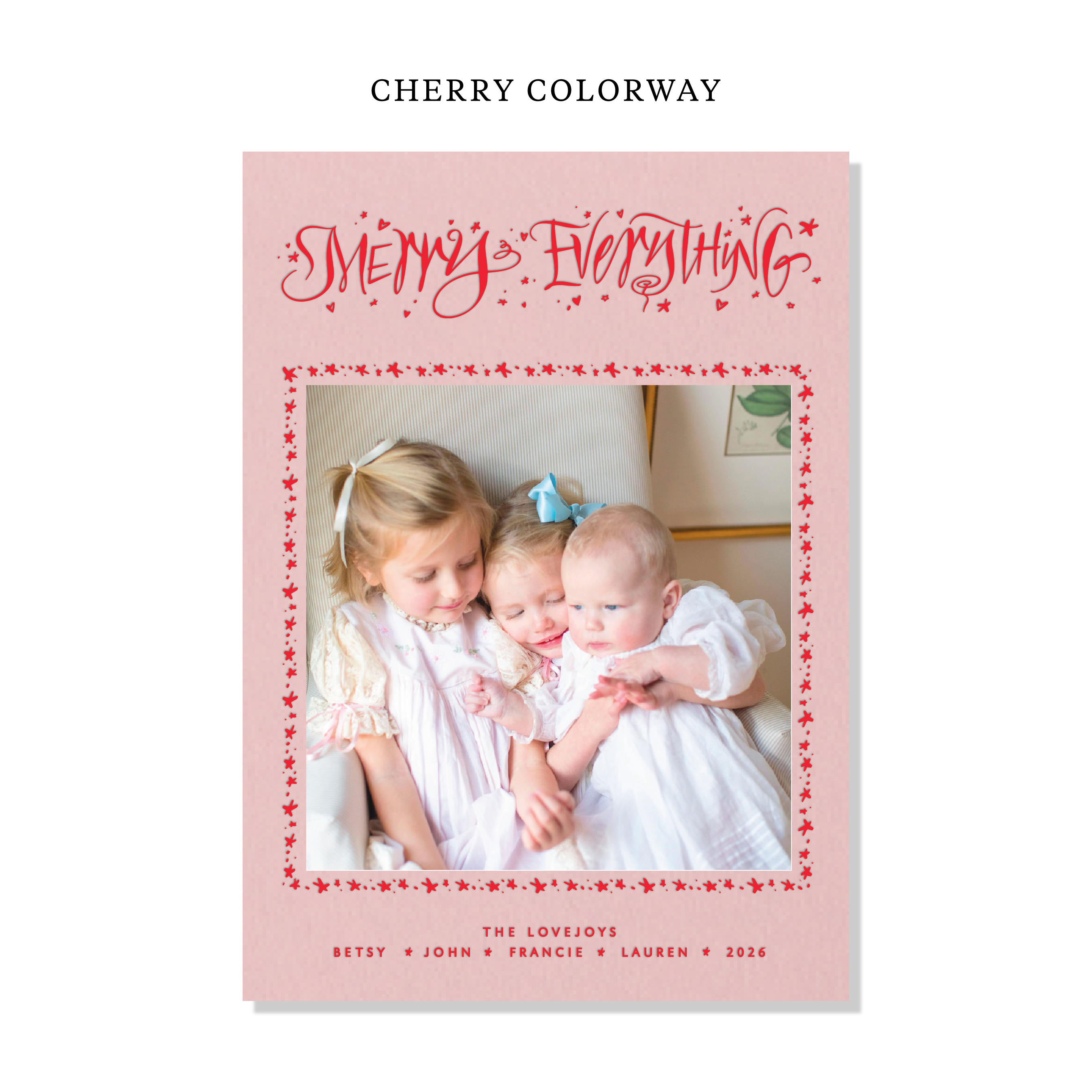 Ansley Letterpress Holiday Card, Large (Colored Paper)