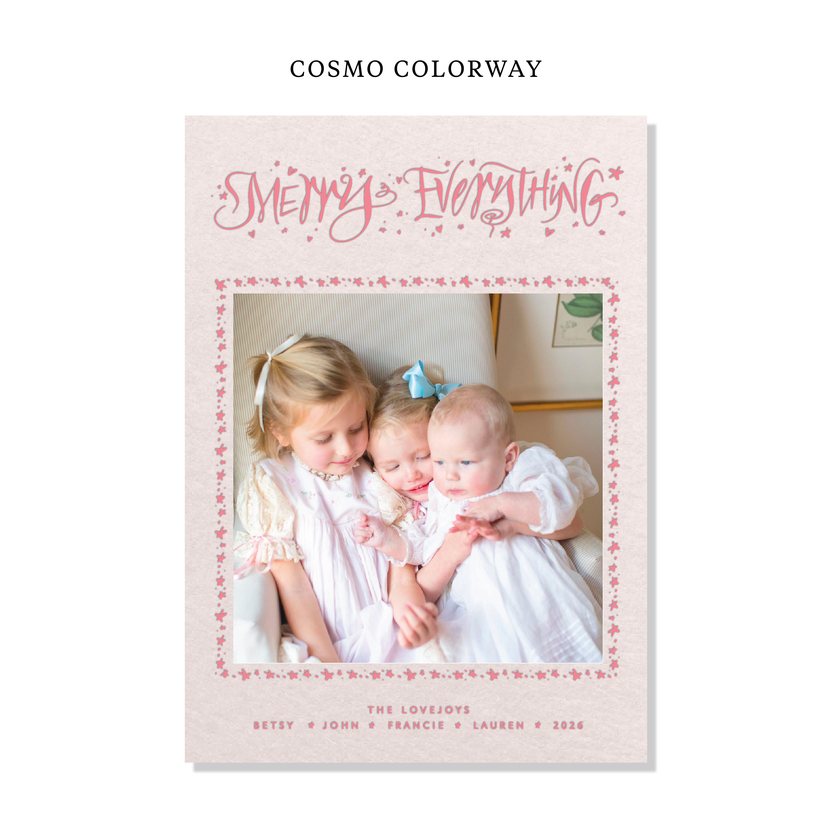 Ansley Letterpress Holiday Card, Large (Colored Paper)
