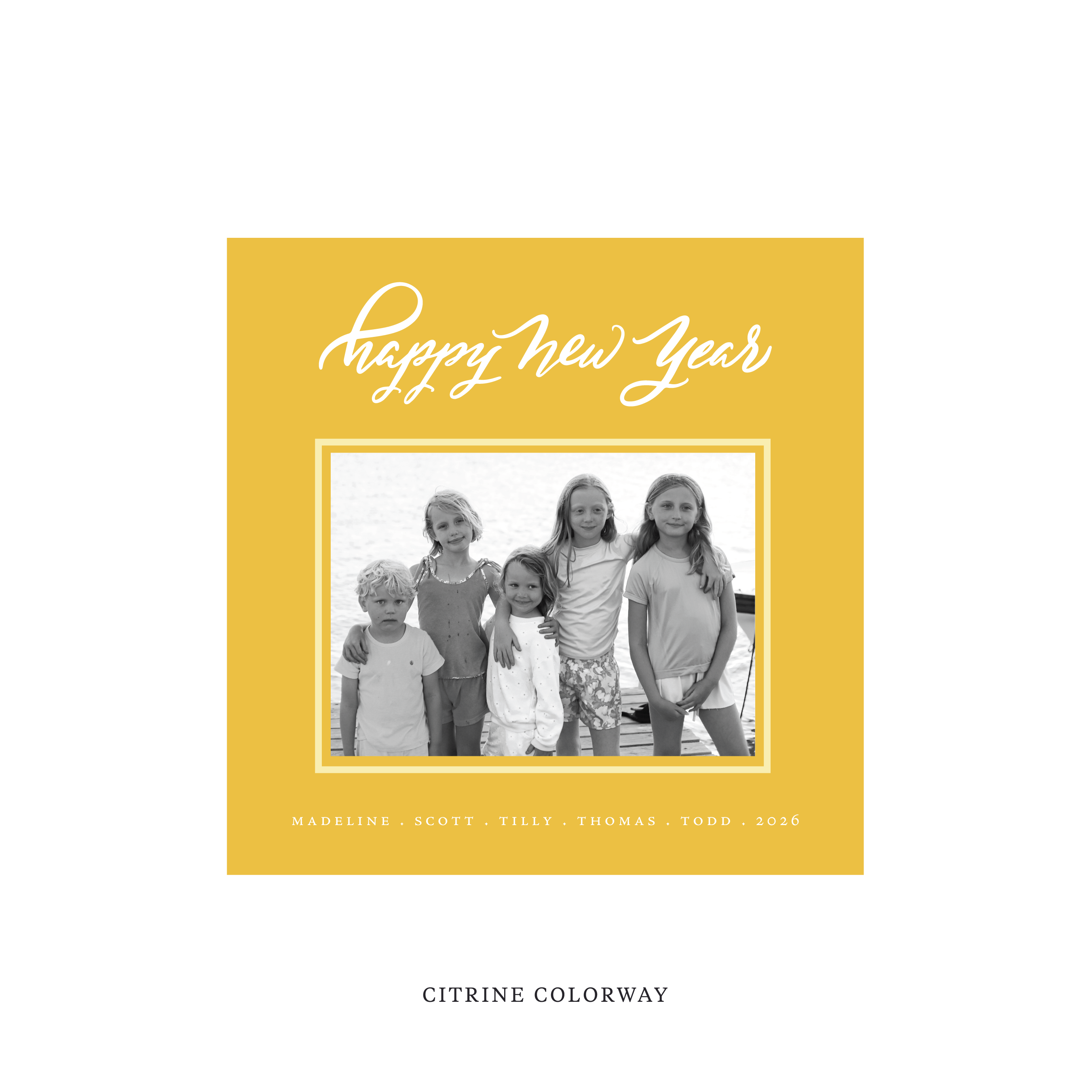 Ashborn Classic Flat Print Holiday Card, Square