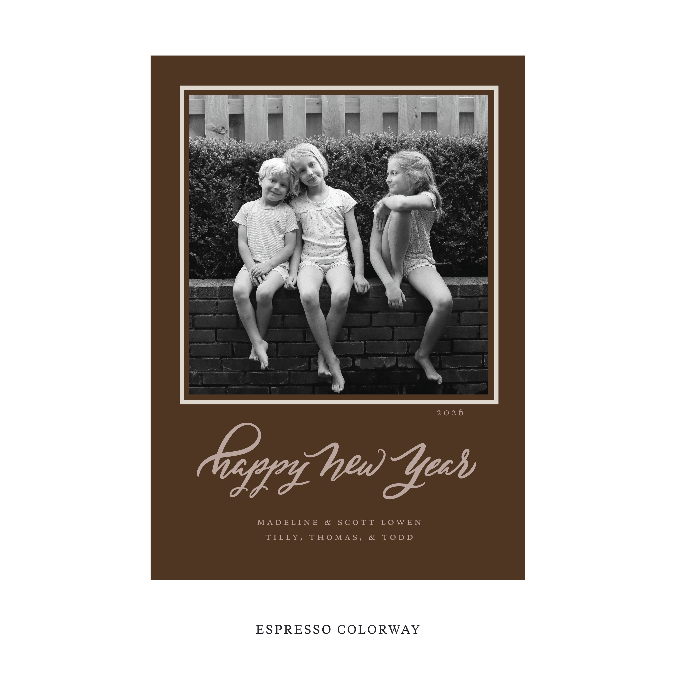 Ashborn Classic Flat Print Holiday Card, Large