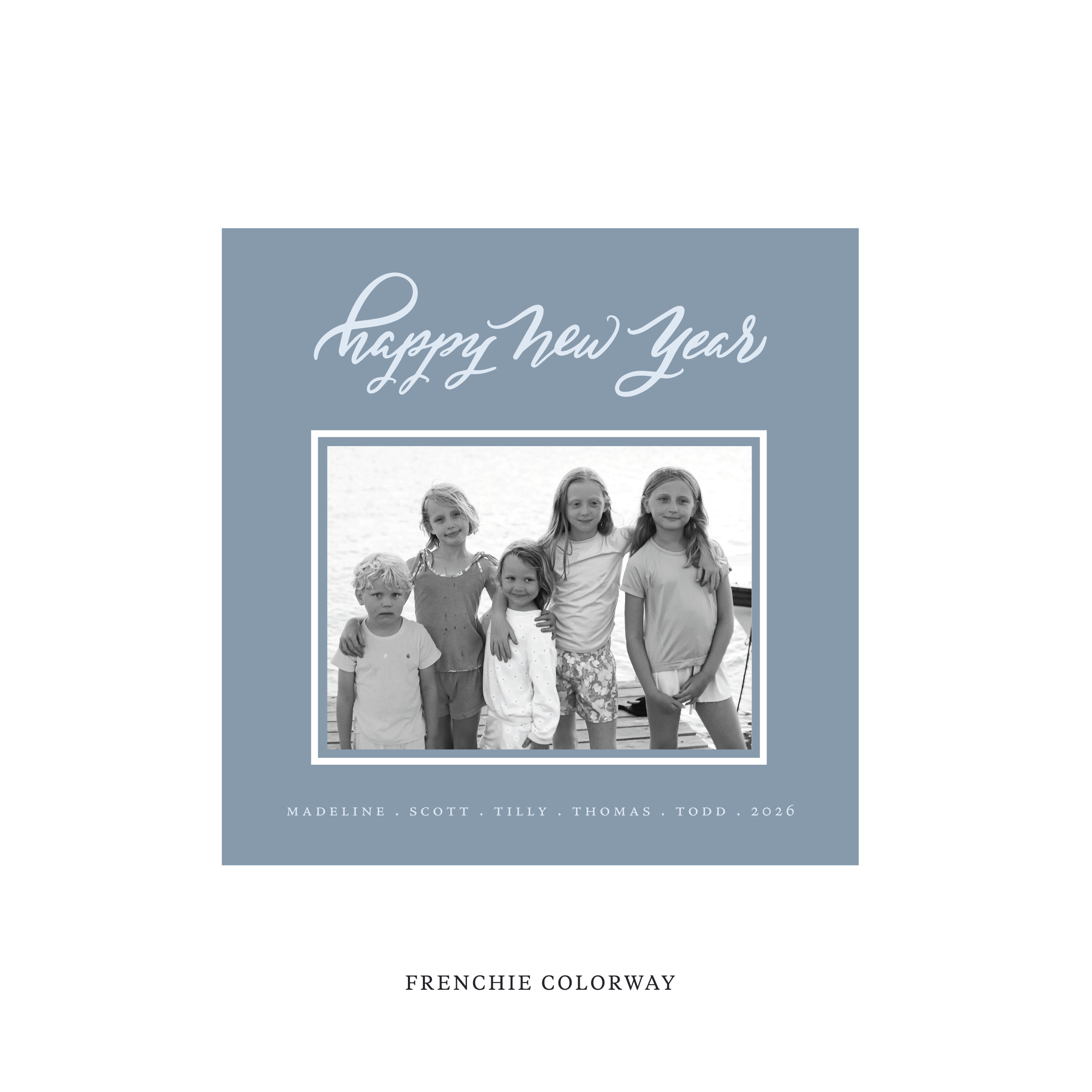 Ashborn Classic Flat Print Holiday Card, Square