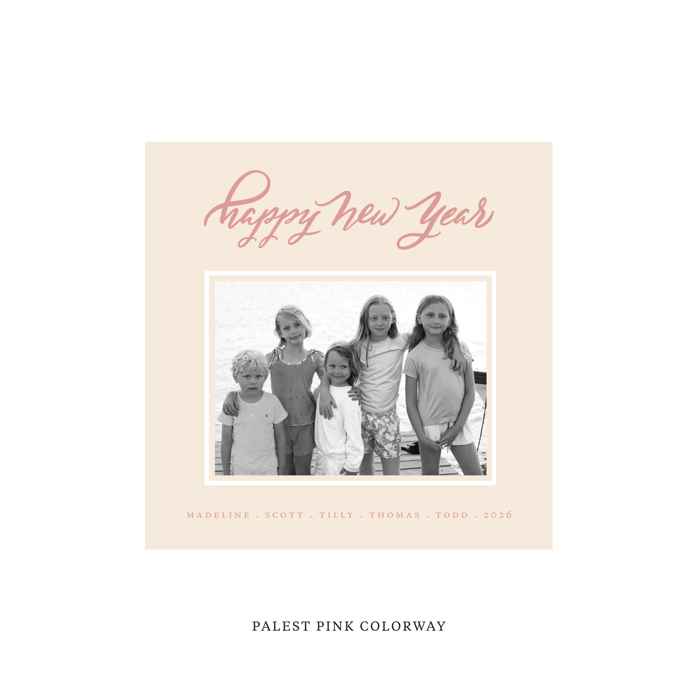 Ashborn Classic Flat Print Holiday Card, Square