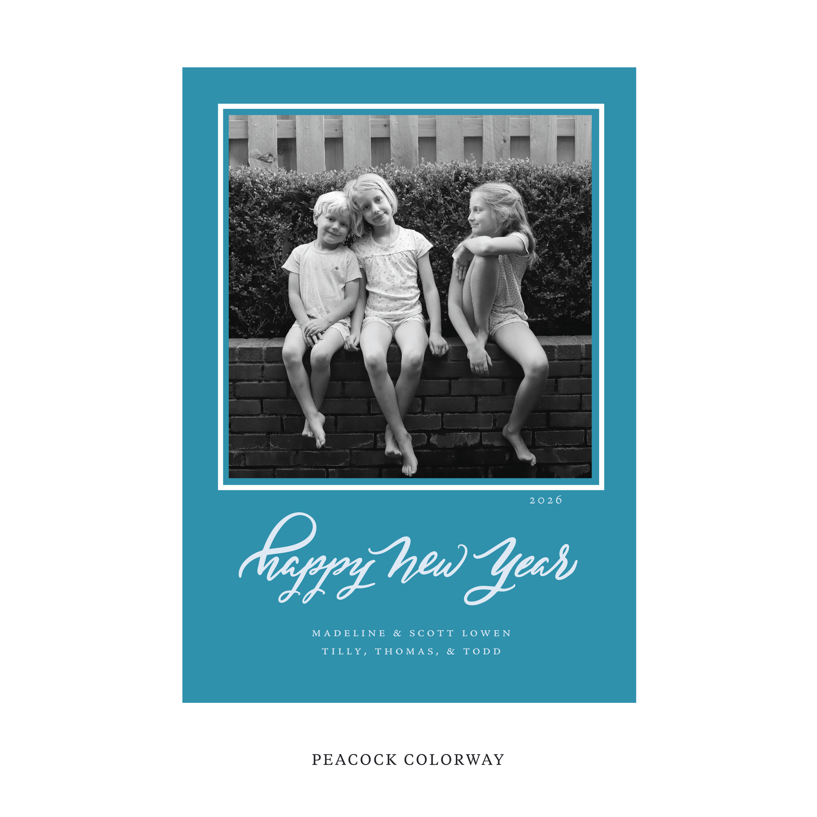 Ashborn Classic Flat Print Holiday Card, Large