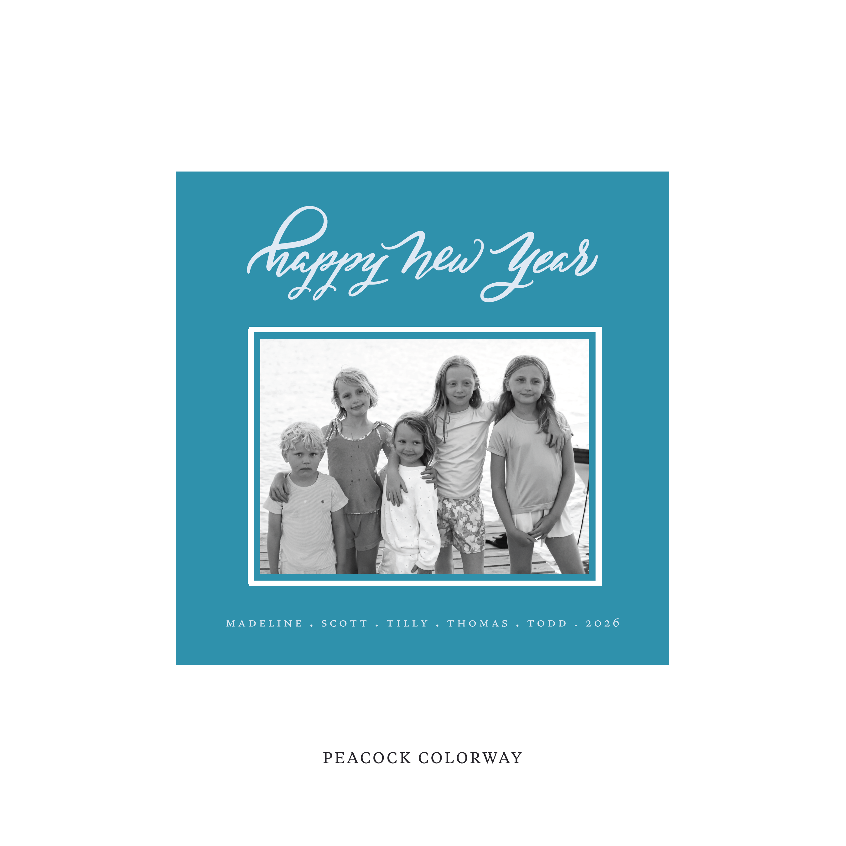 Ashborn Classic Flat Print Holiday Card, Square