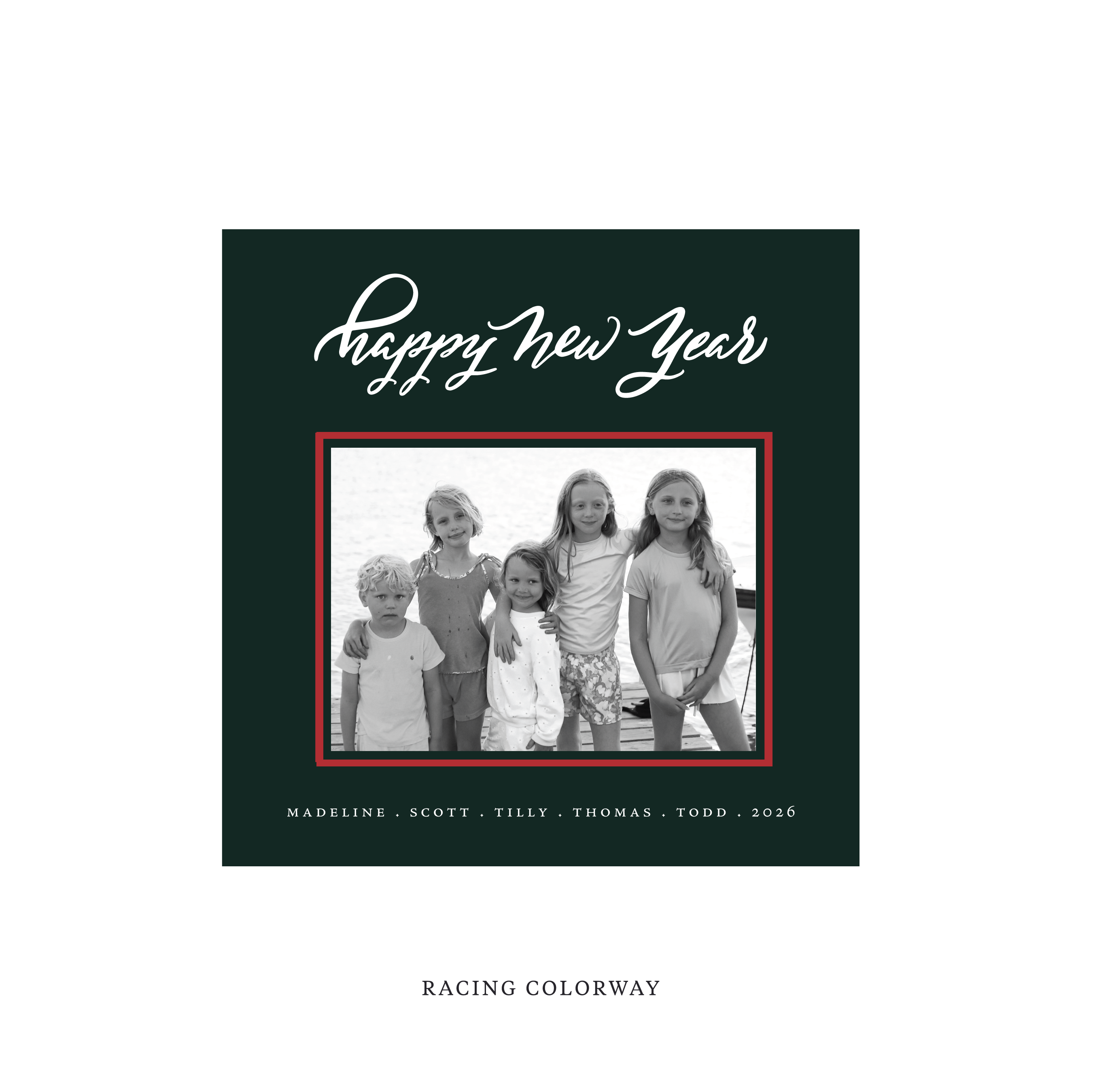 Ashborn Classic Flat Print Holiday Card, Square