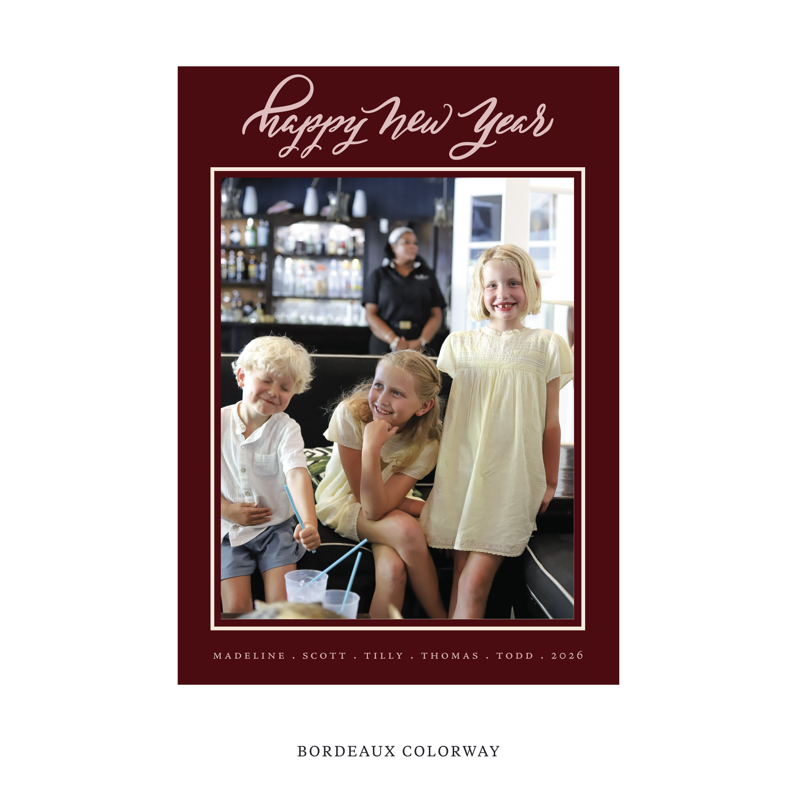 Ashborn Classic Flat Print Holiday Card, Large II