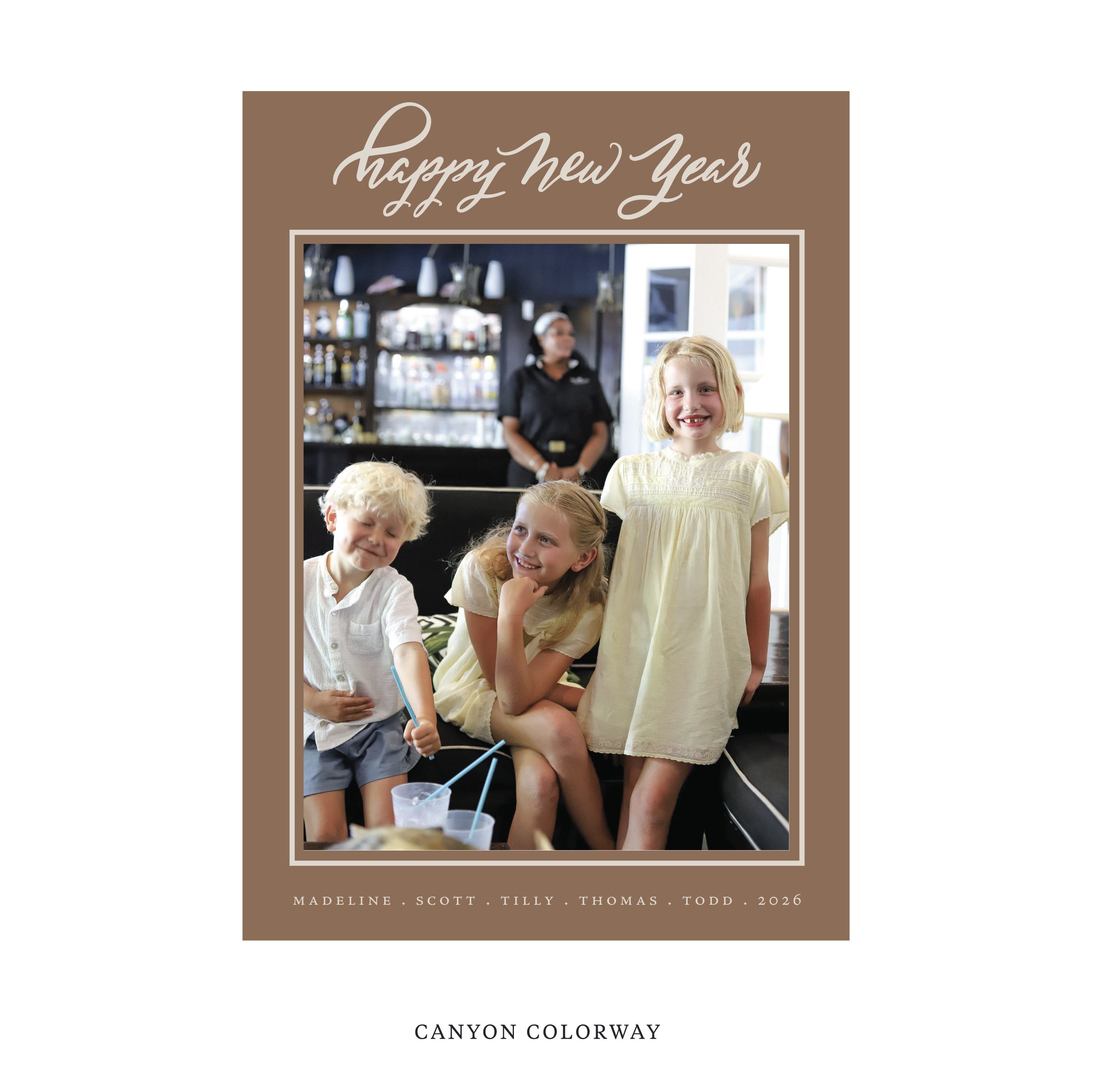 Ashborn Classic Flat Print Holiday Card, Large II