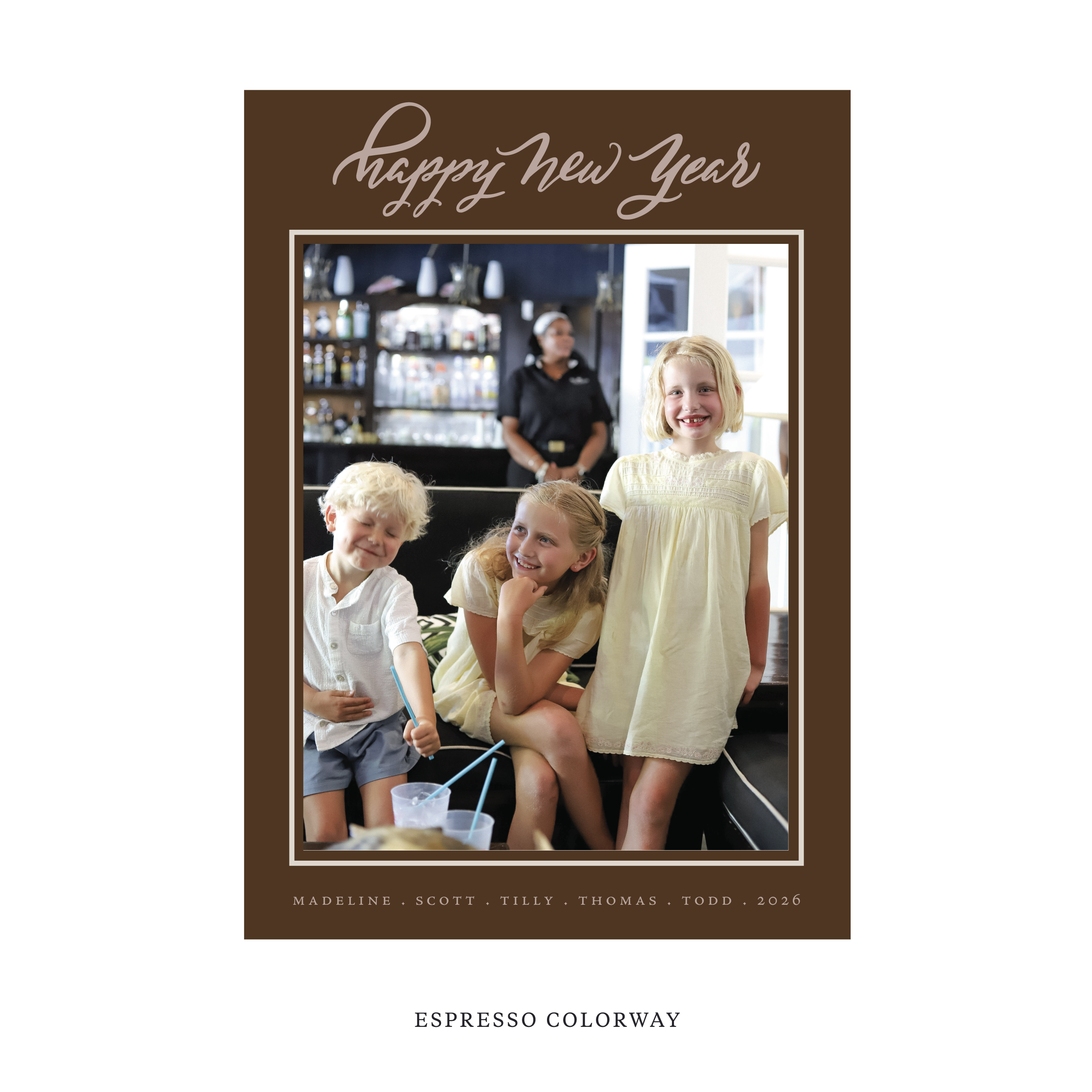 Ashborn Classic Flat Print Holiday Card, Large II