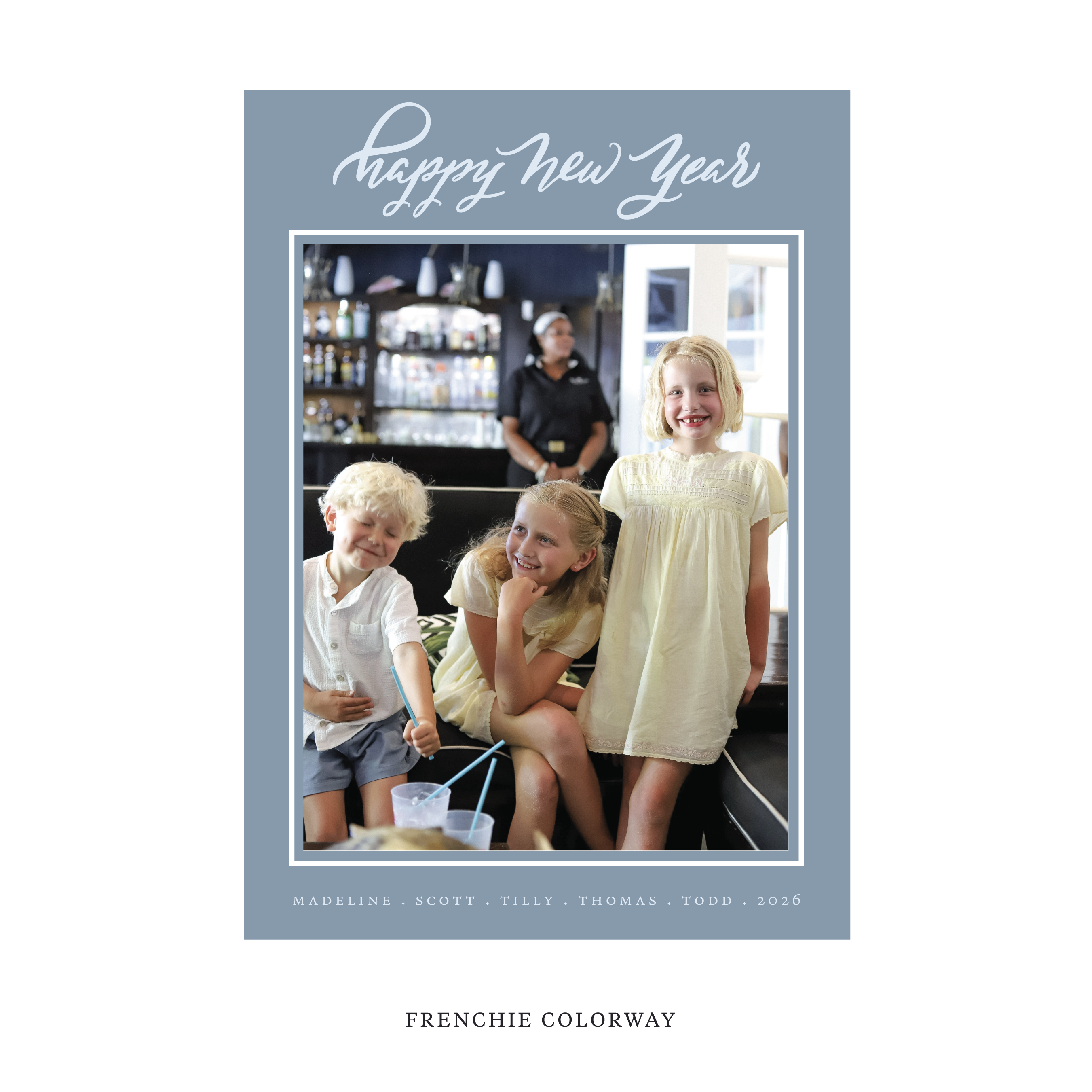 Ashborn Classic Flat Print Holiday Card, Large II