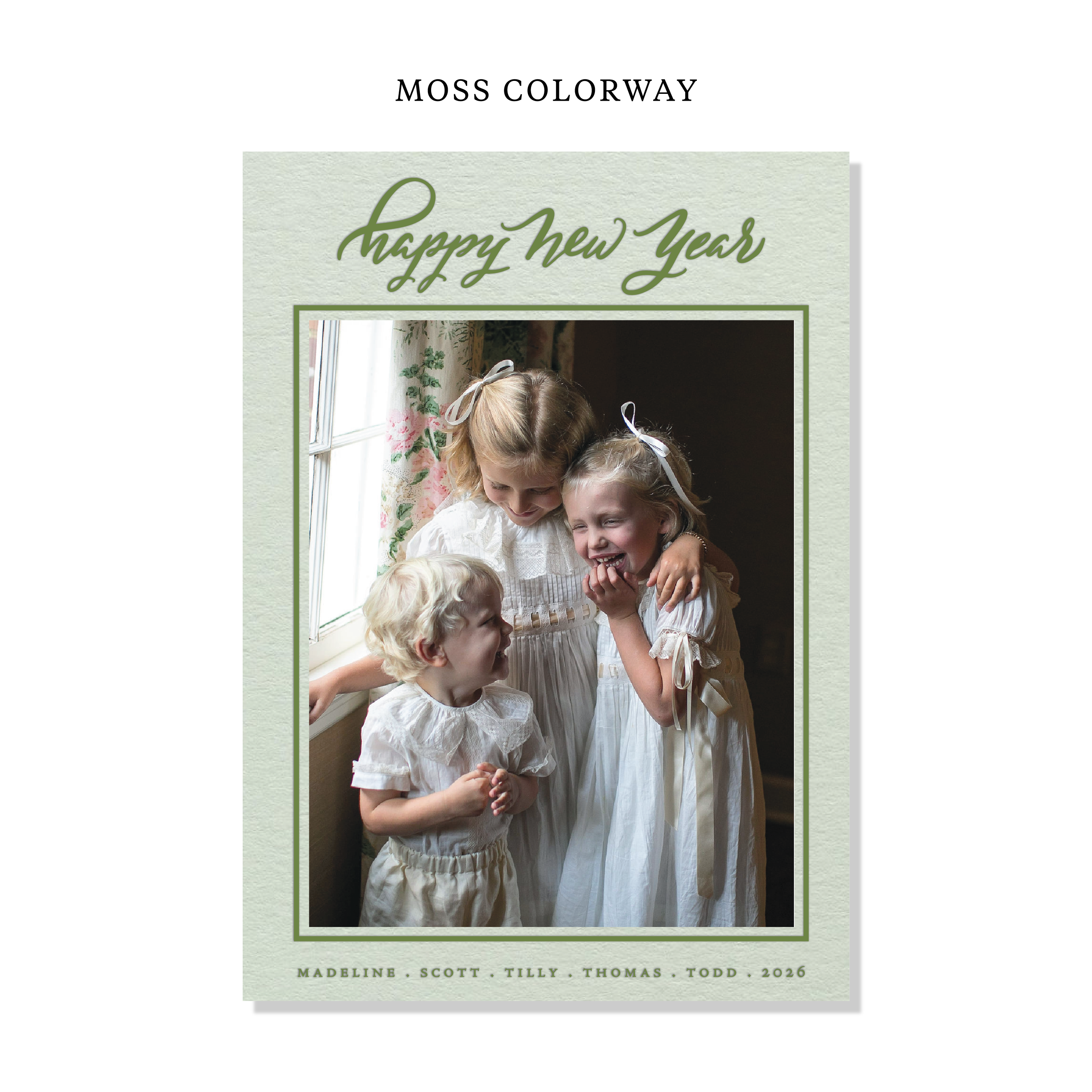 Ashborn Letterpress Holiday Card, Large (Colored Paper)