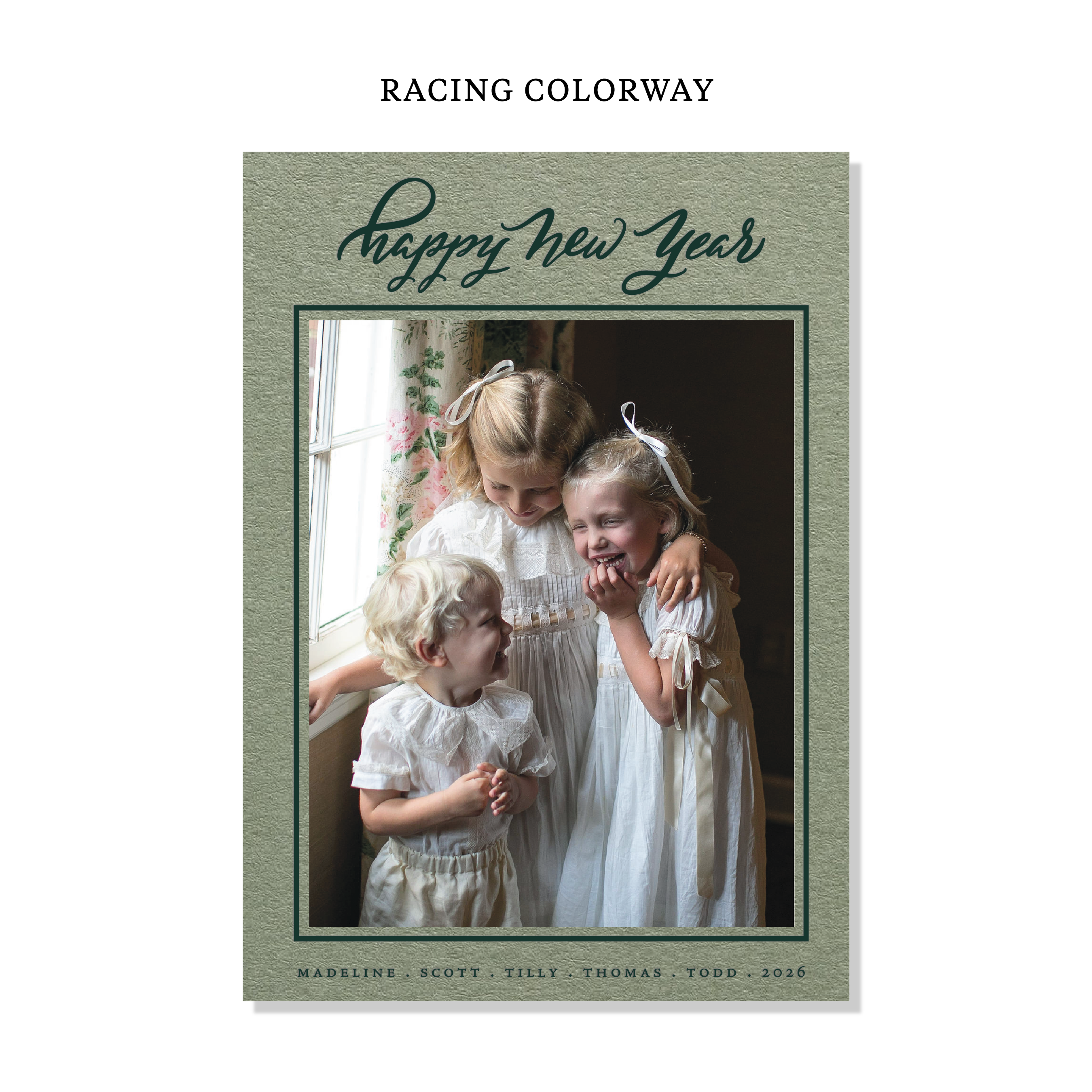Ashborn Letterpress Holiday Card, Large (Colored Paper)