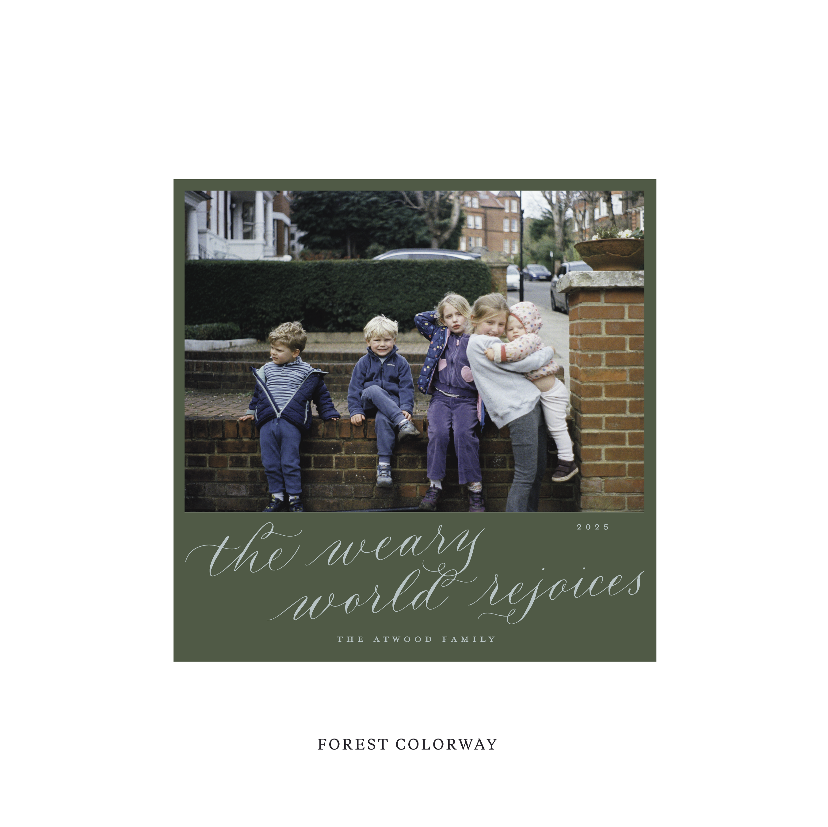 Atwood Classic Flat Print Holiday Card, Square