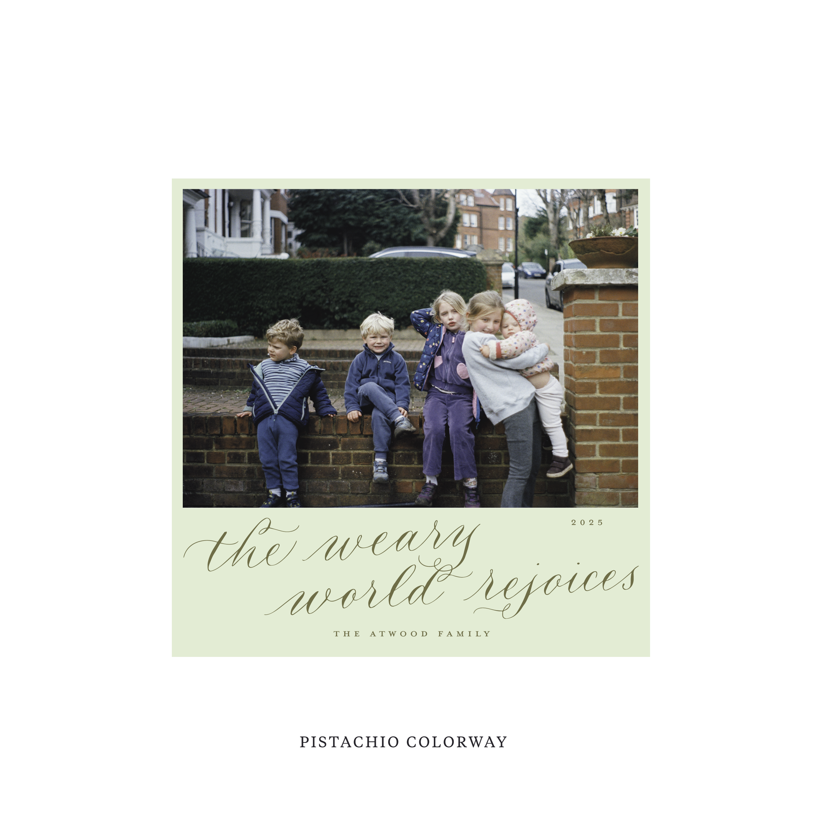 Atwood Classic Flat Print Holiday Card, Square