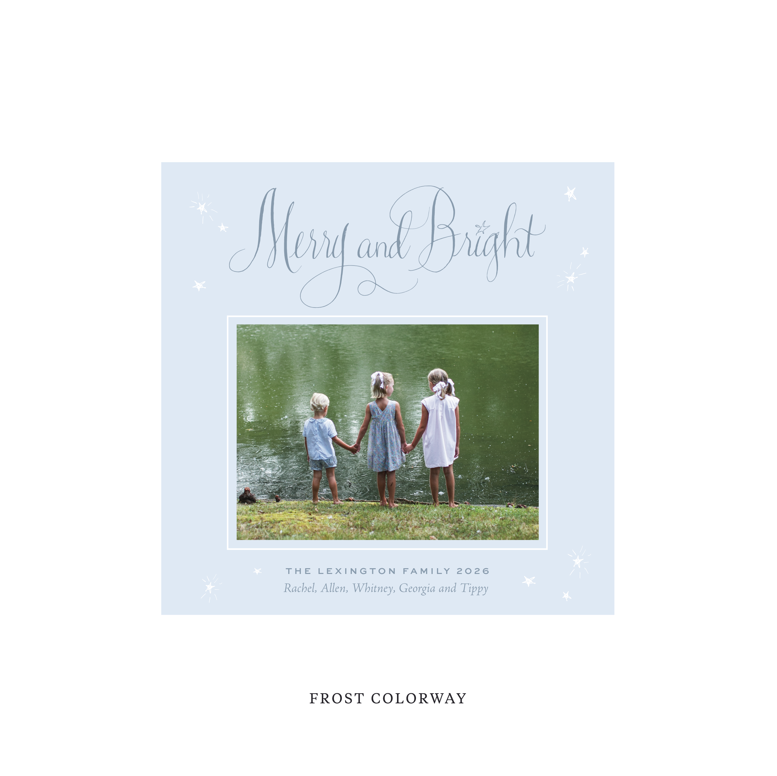 Aurora Classic Flat Print Holiday Card, Square
