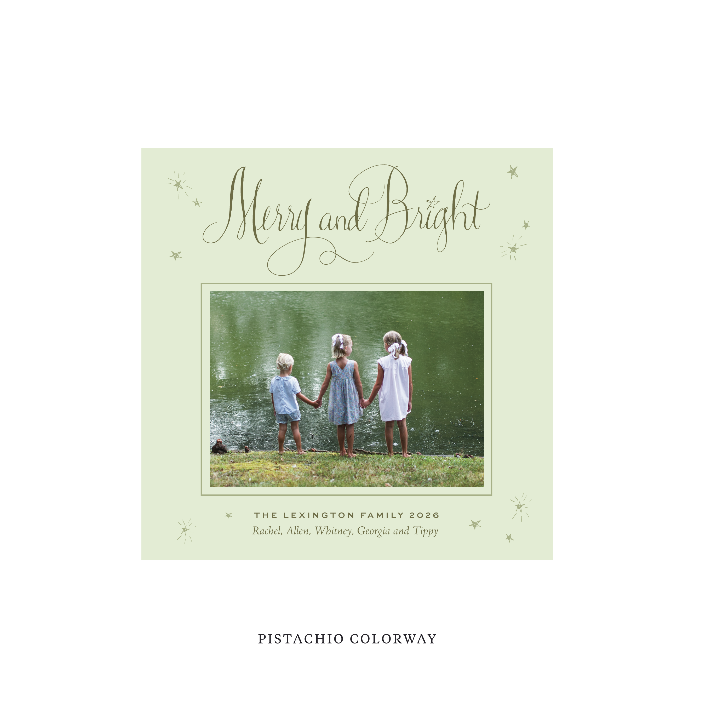 Aurora Classic Flat Print Holiday Card, Square