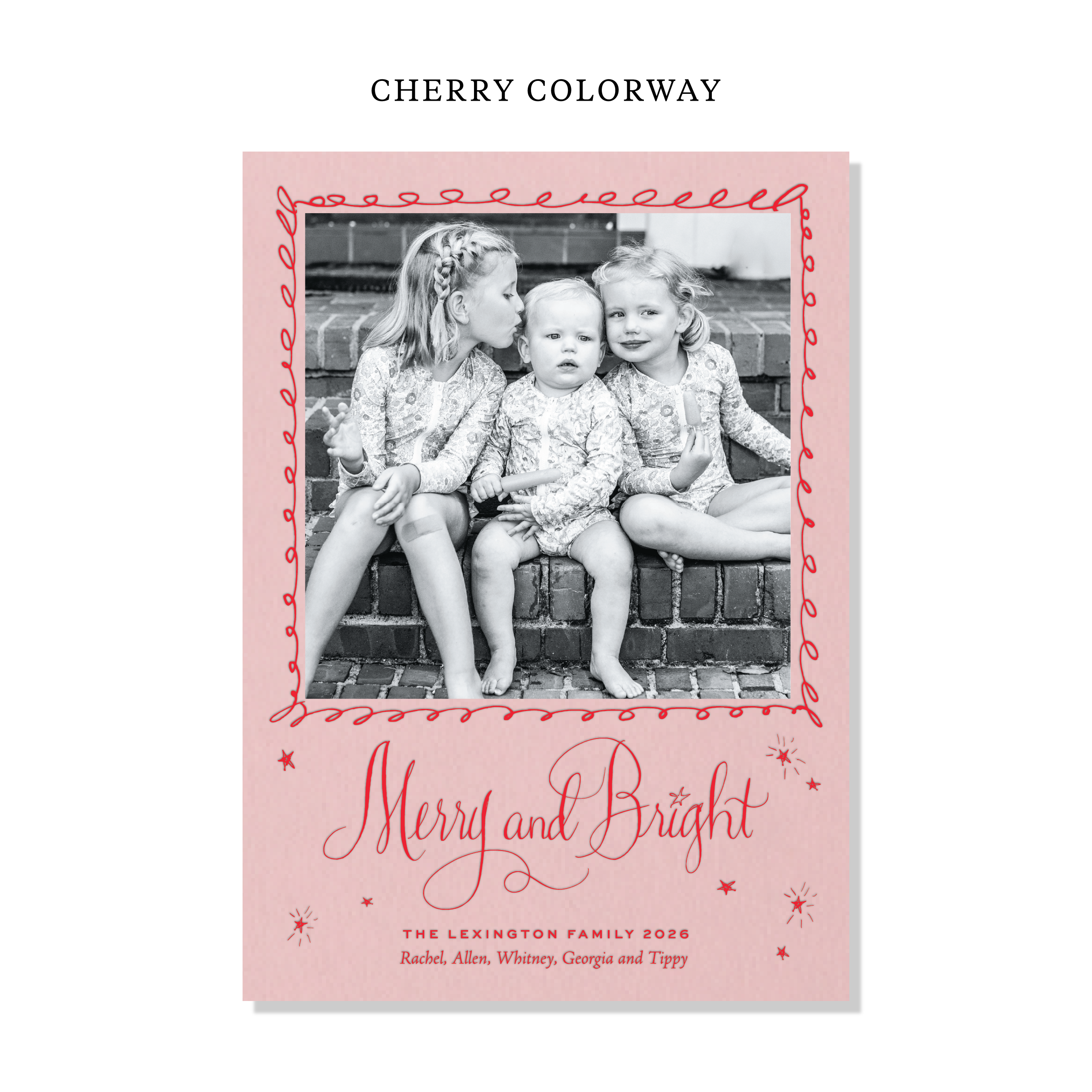 Aurora Letterpress Holiday Card, Large (Colored Paper)