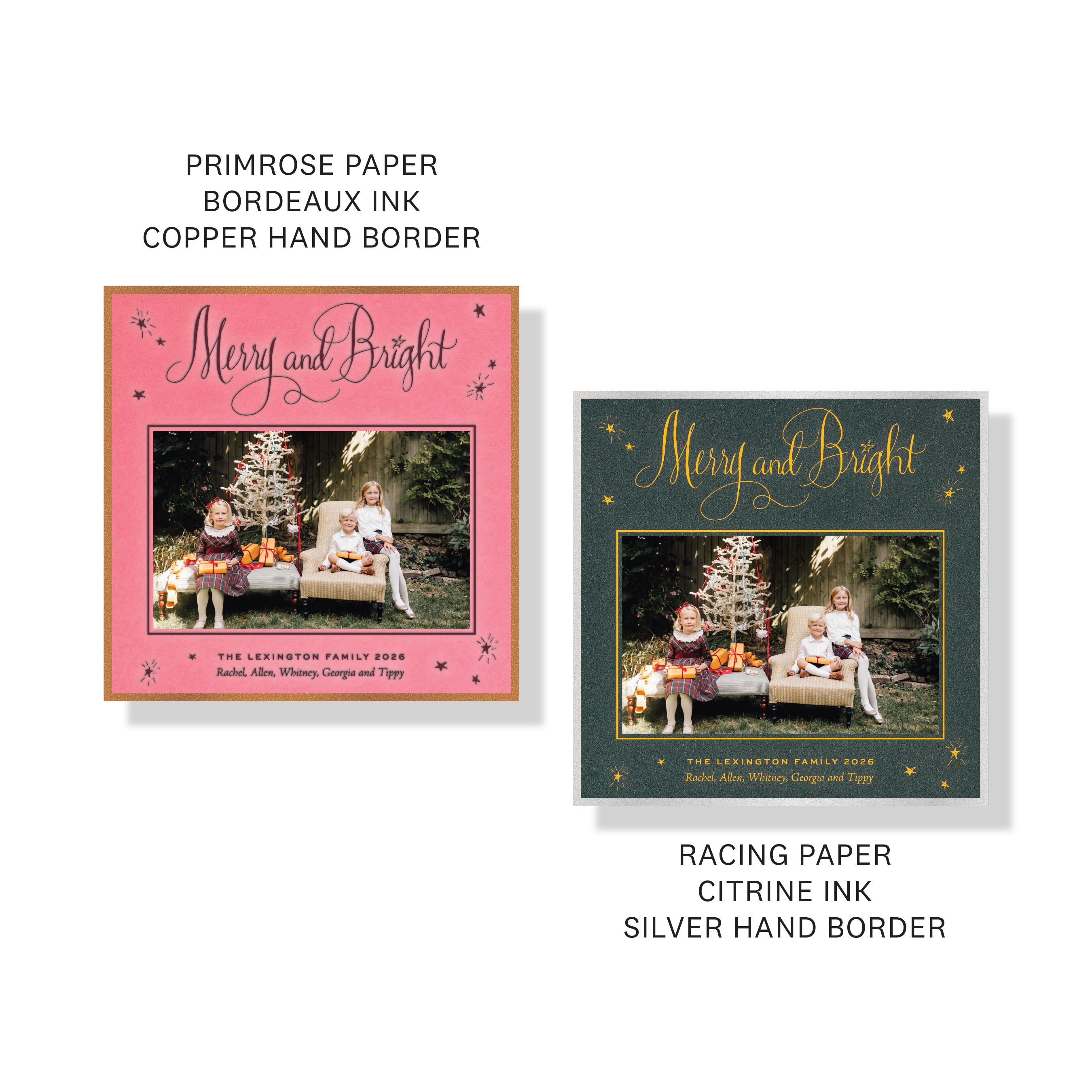 Aurora Engraved Holiday Card, Small Square